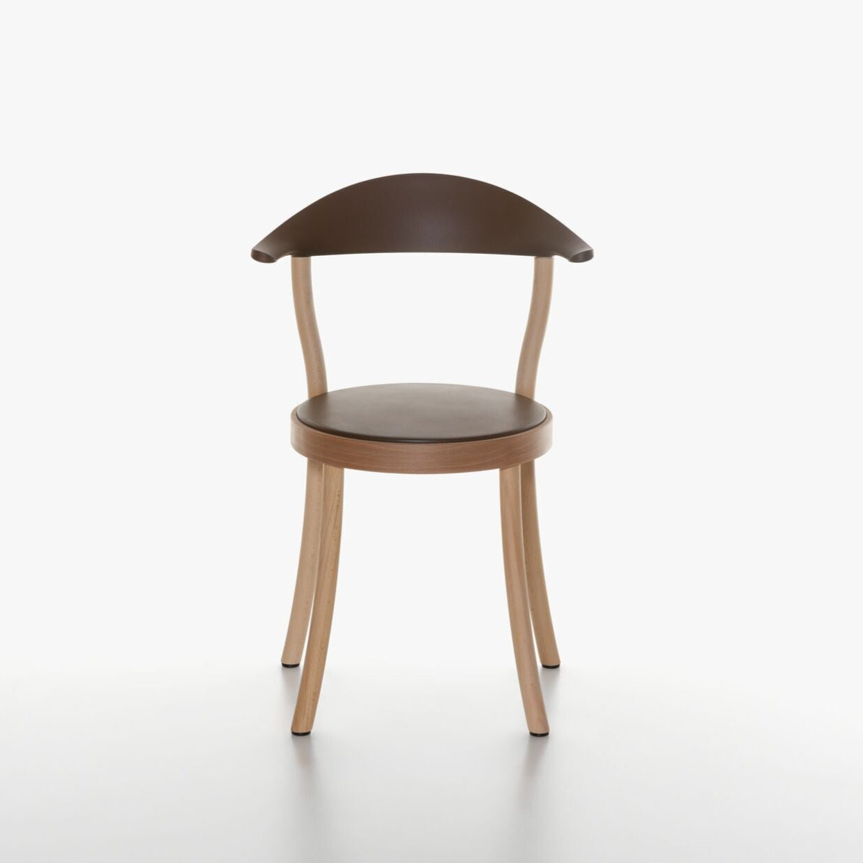 MONZA BISTRO Chair beech wood frame-black seat and backrest-front view