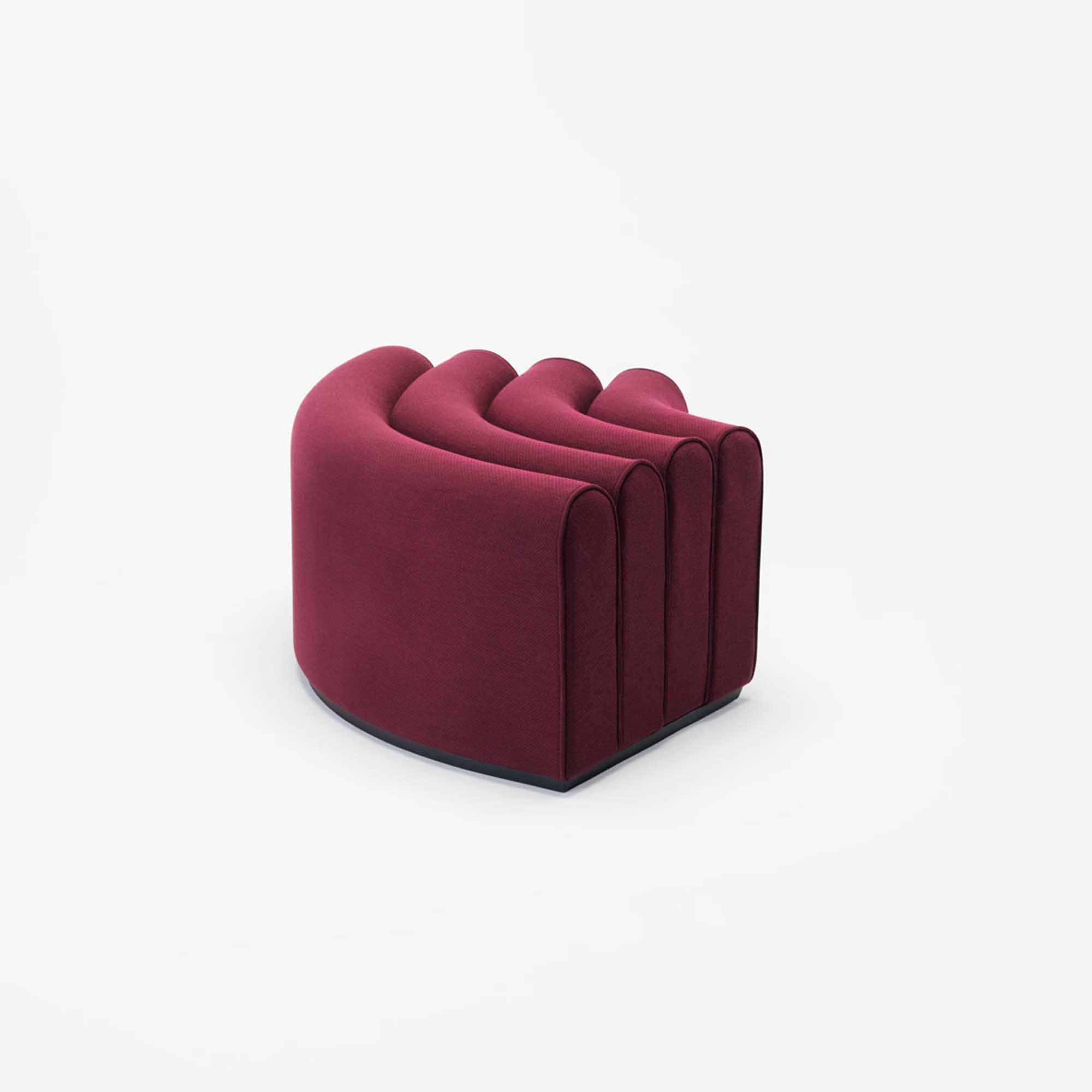 ARKAD Corner Pouffe Cherry Large side view