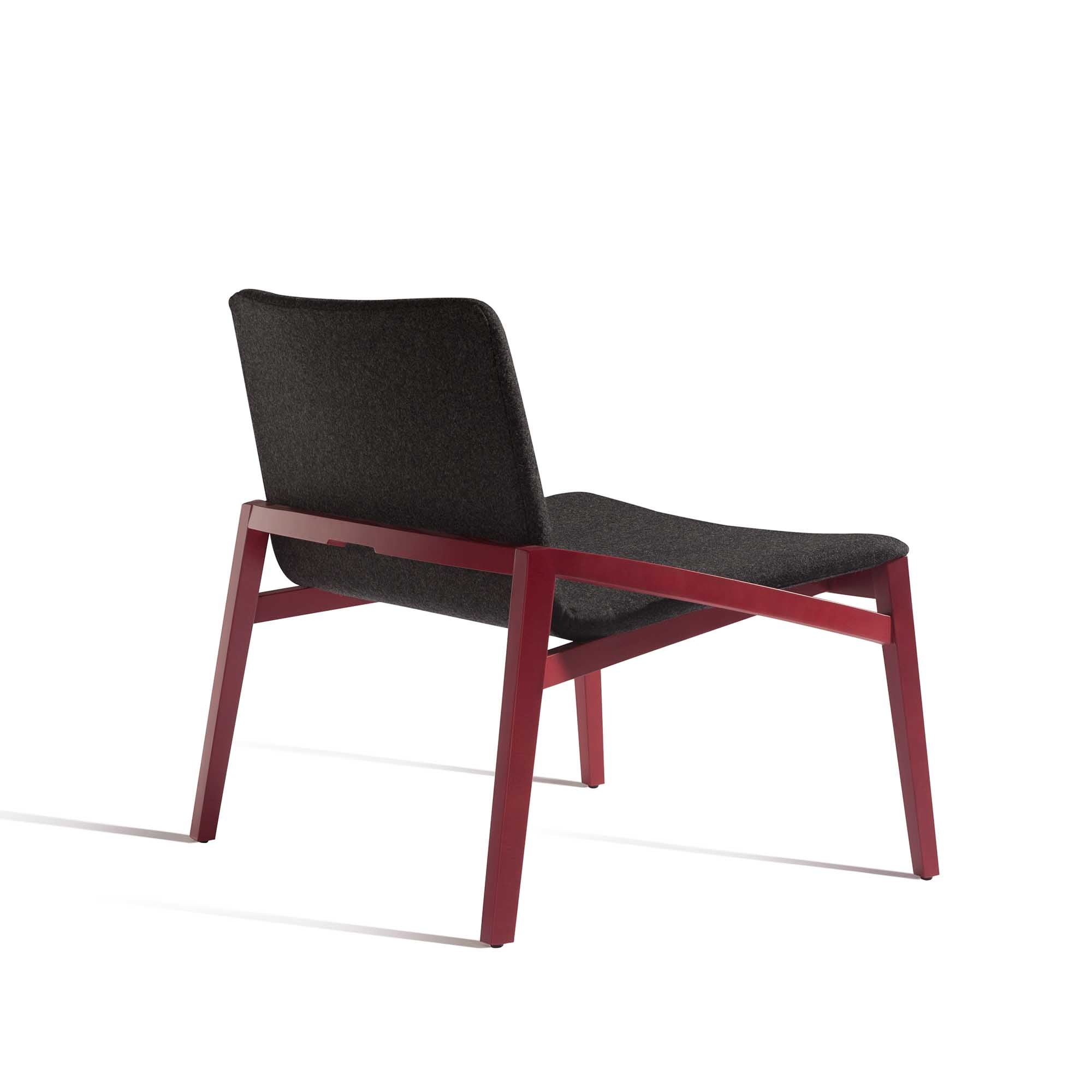 CAPITA Lounge Chair solid red beech wooden base, half-back view