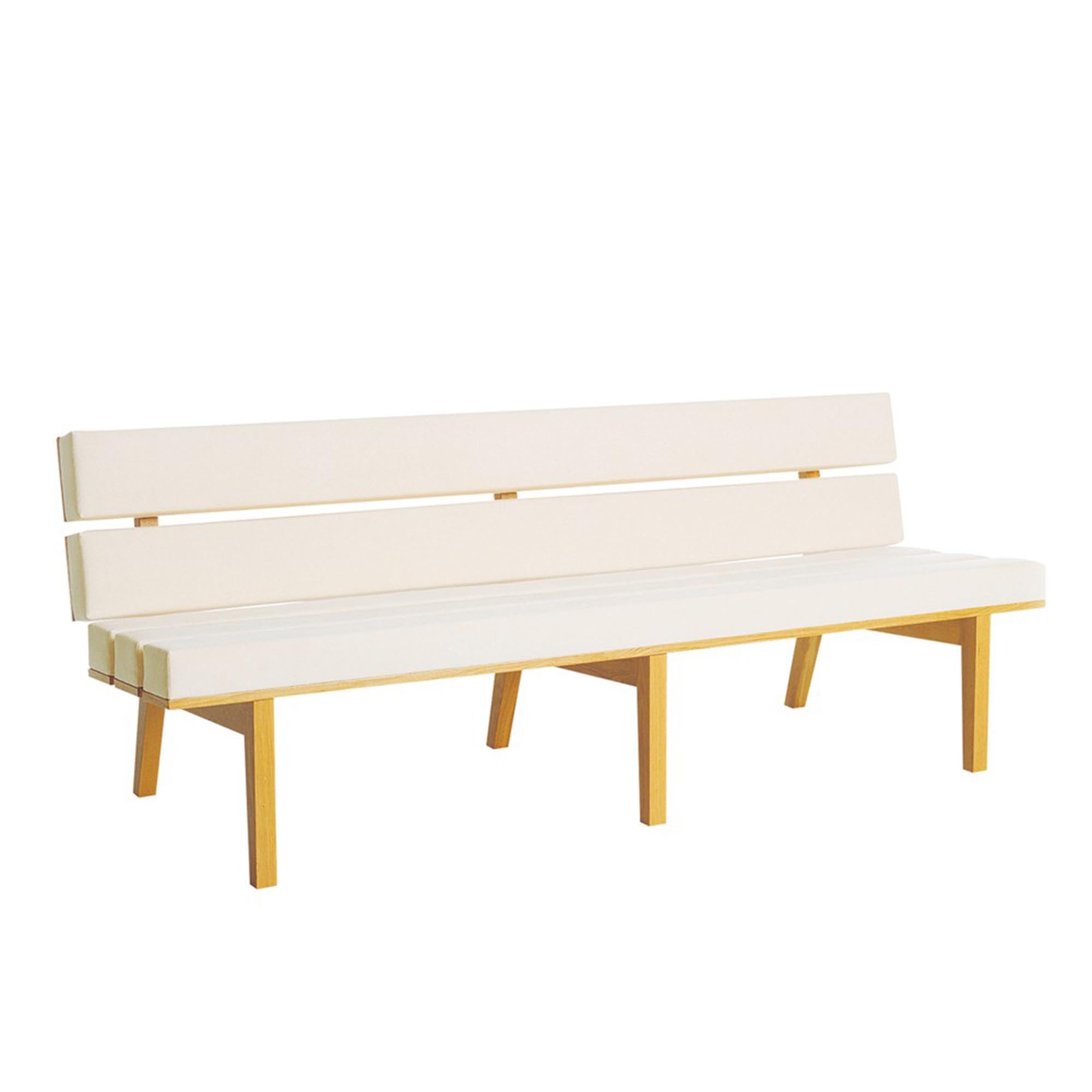 KAMON LOUNGE Bench beige upholstery, natural frame