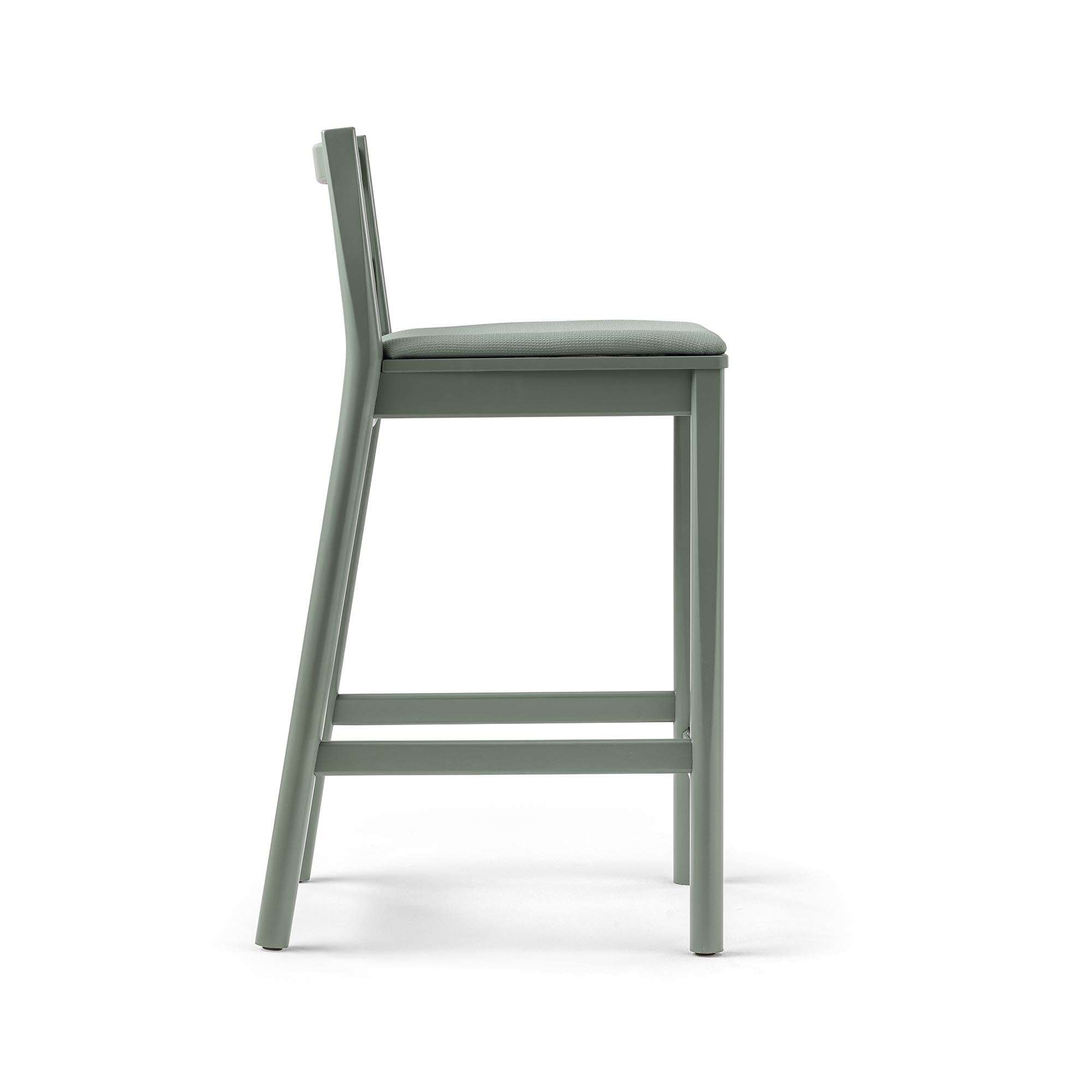 JULIE IMB Stool green seat and frame, side view