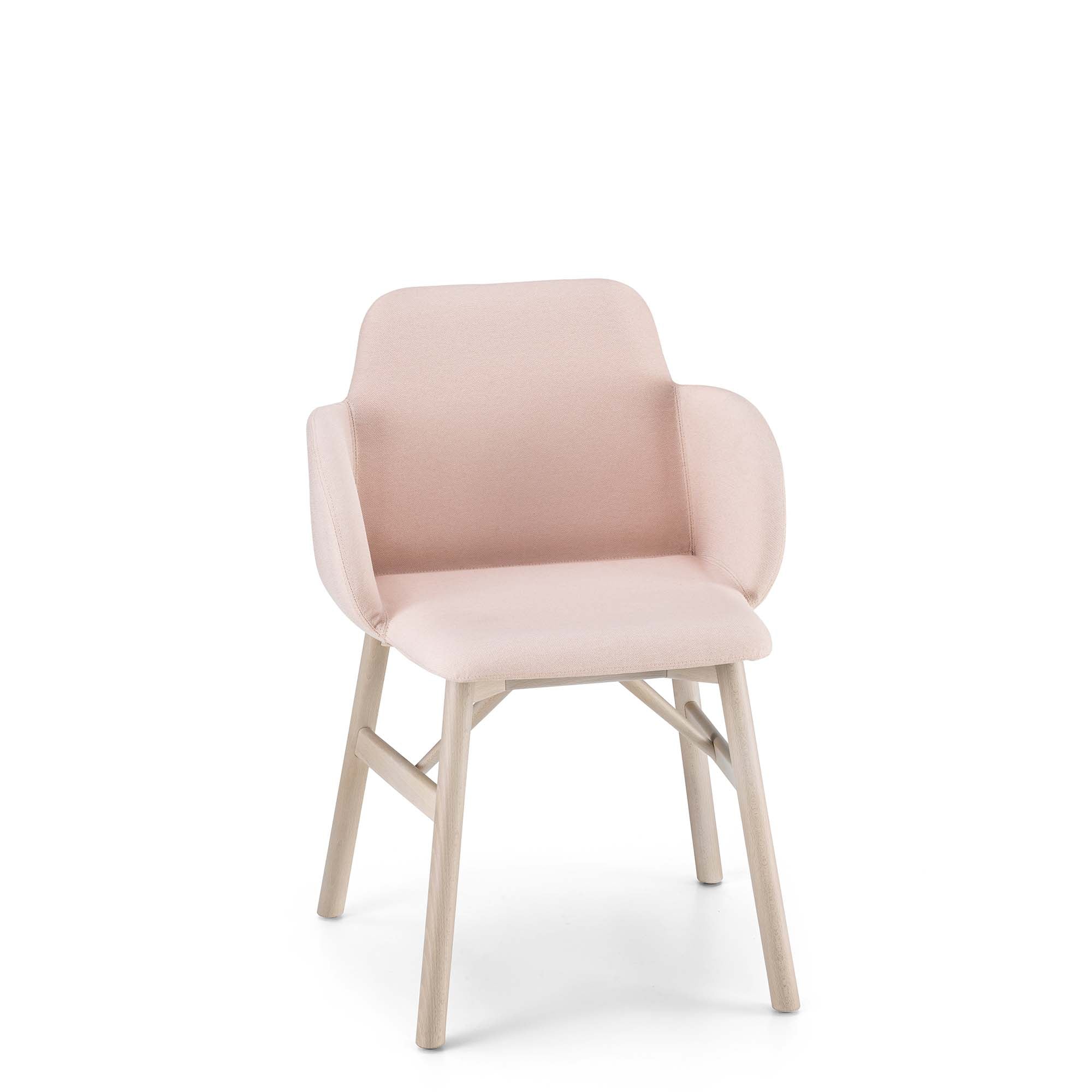 BARDEOT LE Armchair cream upholstery front view