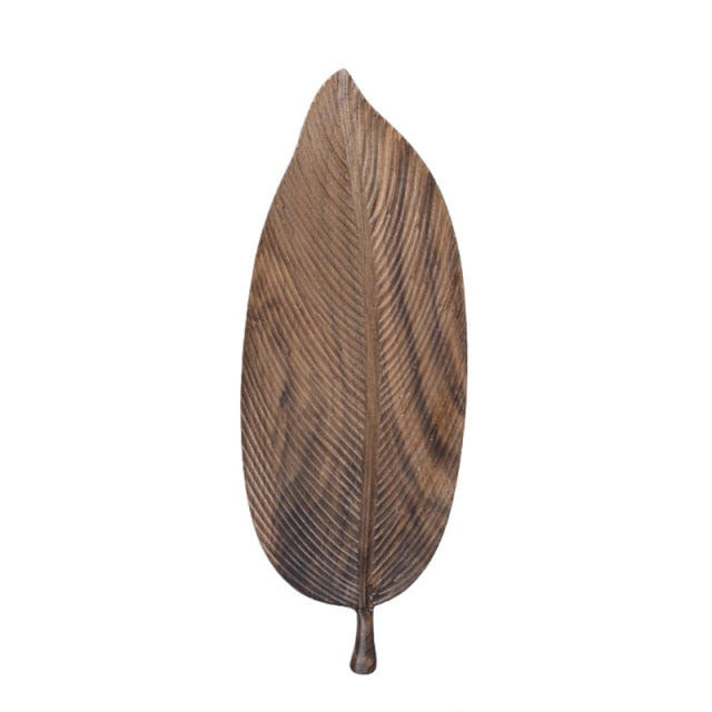 Vassoio di foglie in legno di noce nero