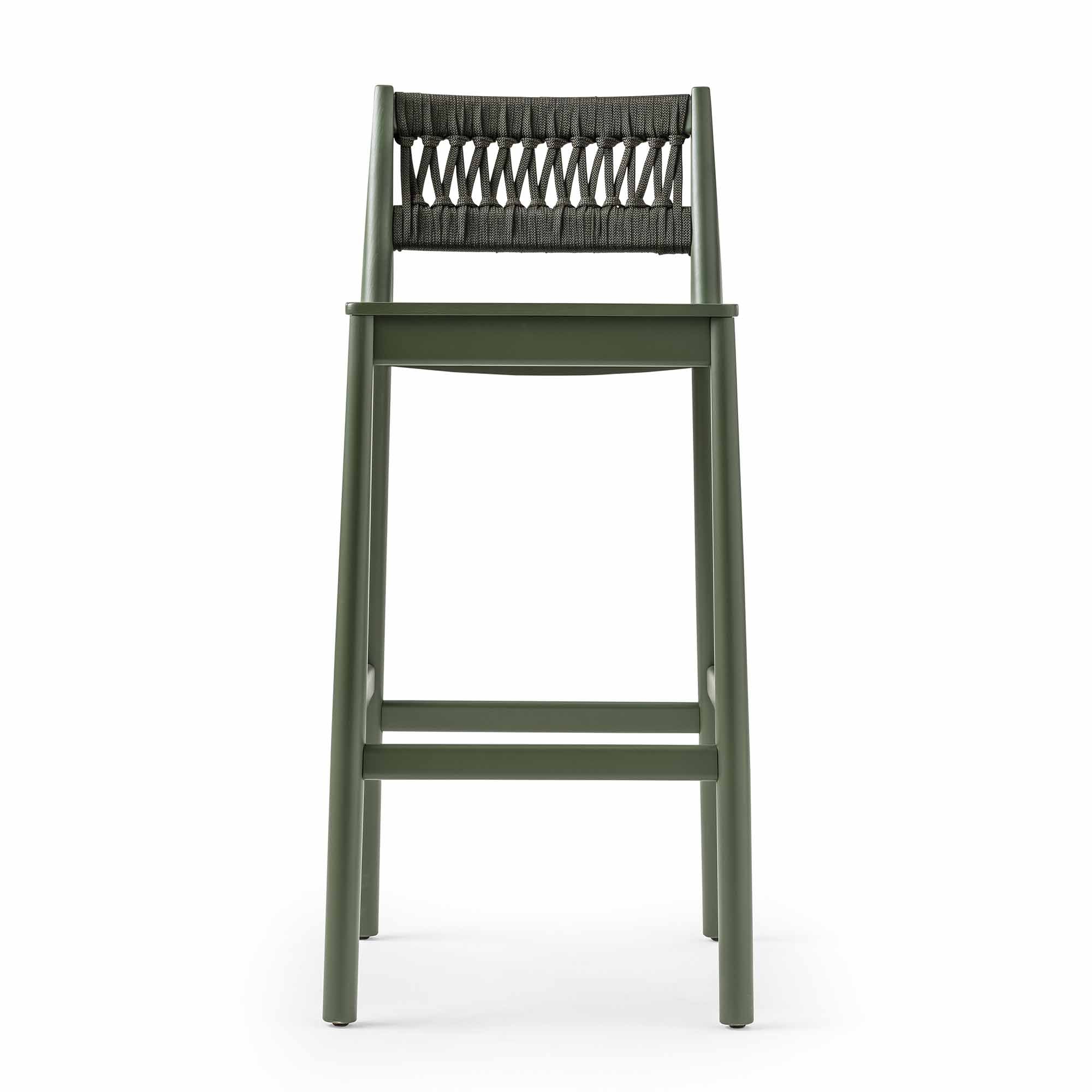 JULIE IN Stool green frame and backrest without padded seat