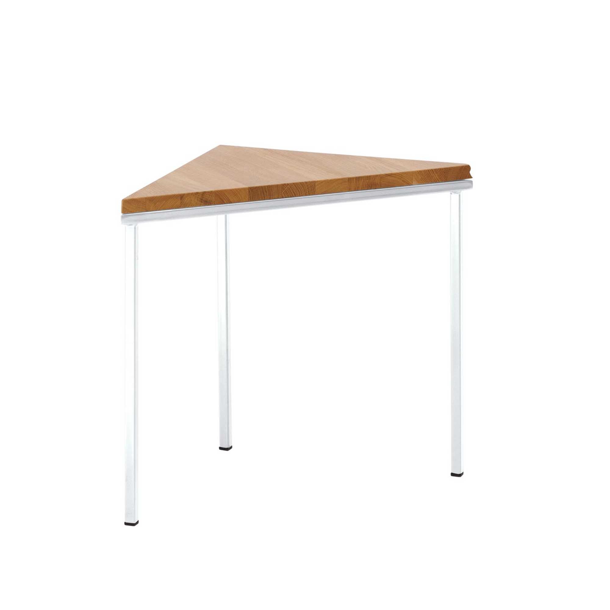 Tripod Table, Oak Wood, Natural Colour white frame, front view