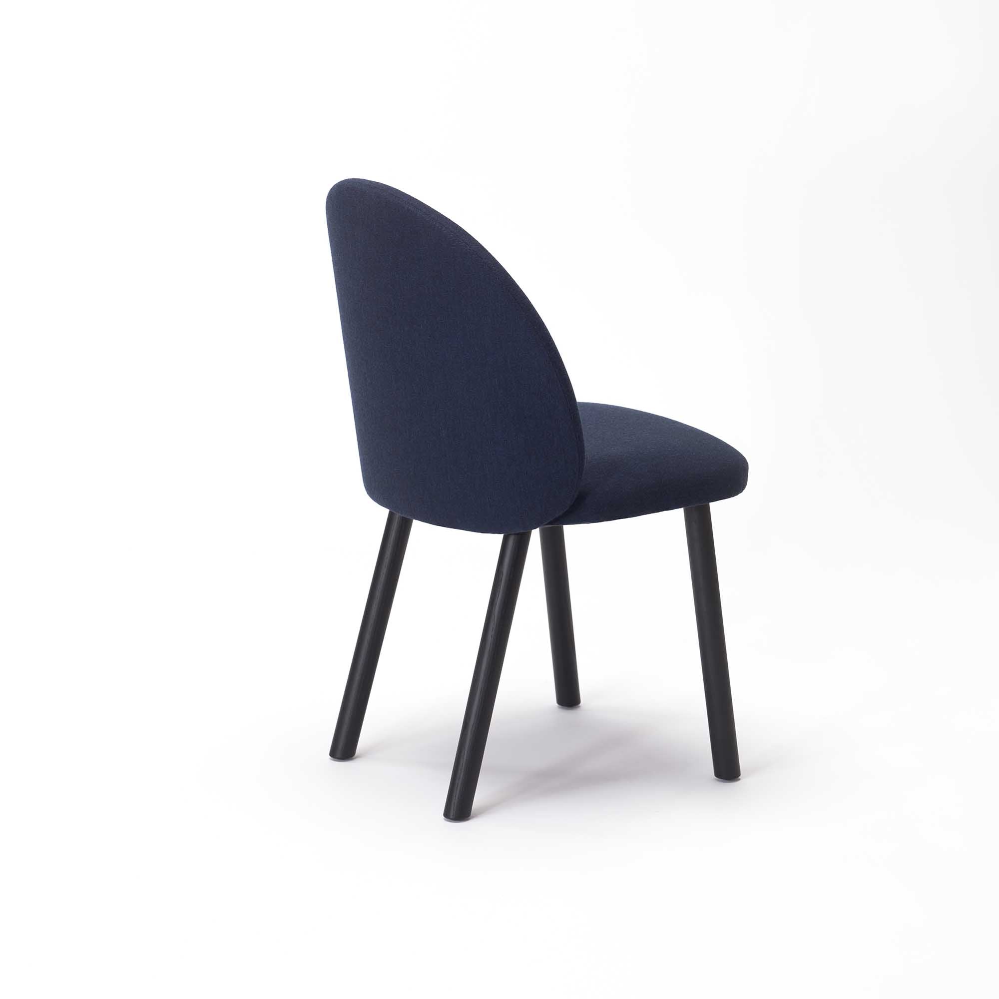 NASU Side Chair Black-Navy Blue half-back-side view