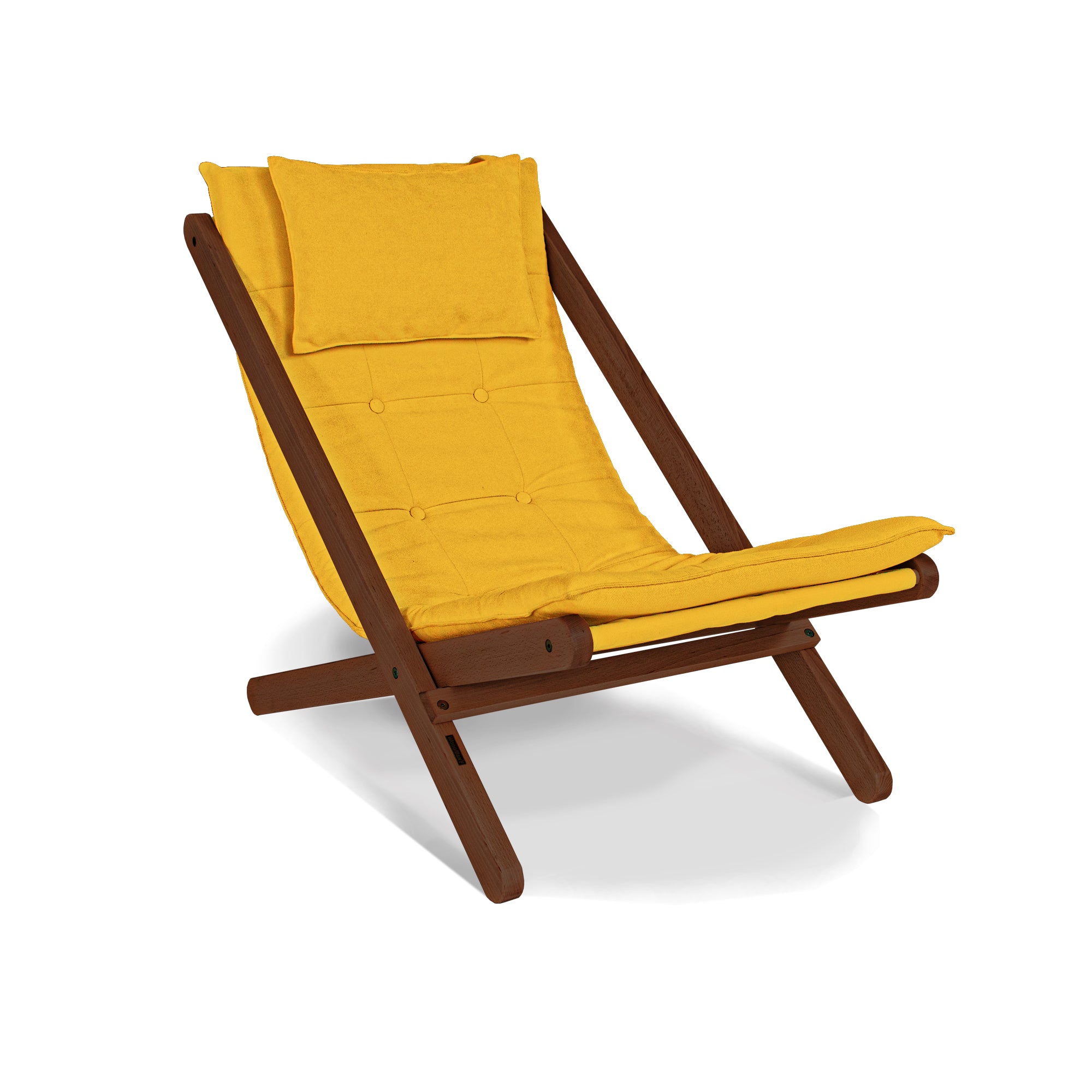 ALLEGRO Deckchair -walnut frame-yellow fabric