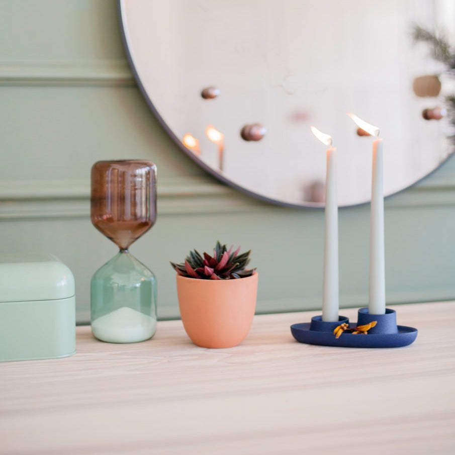 AYE Candle Holder 2 Funnel-blue-interior view