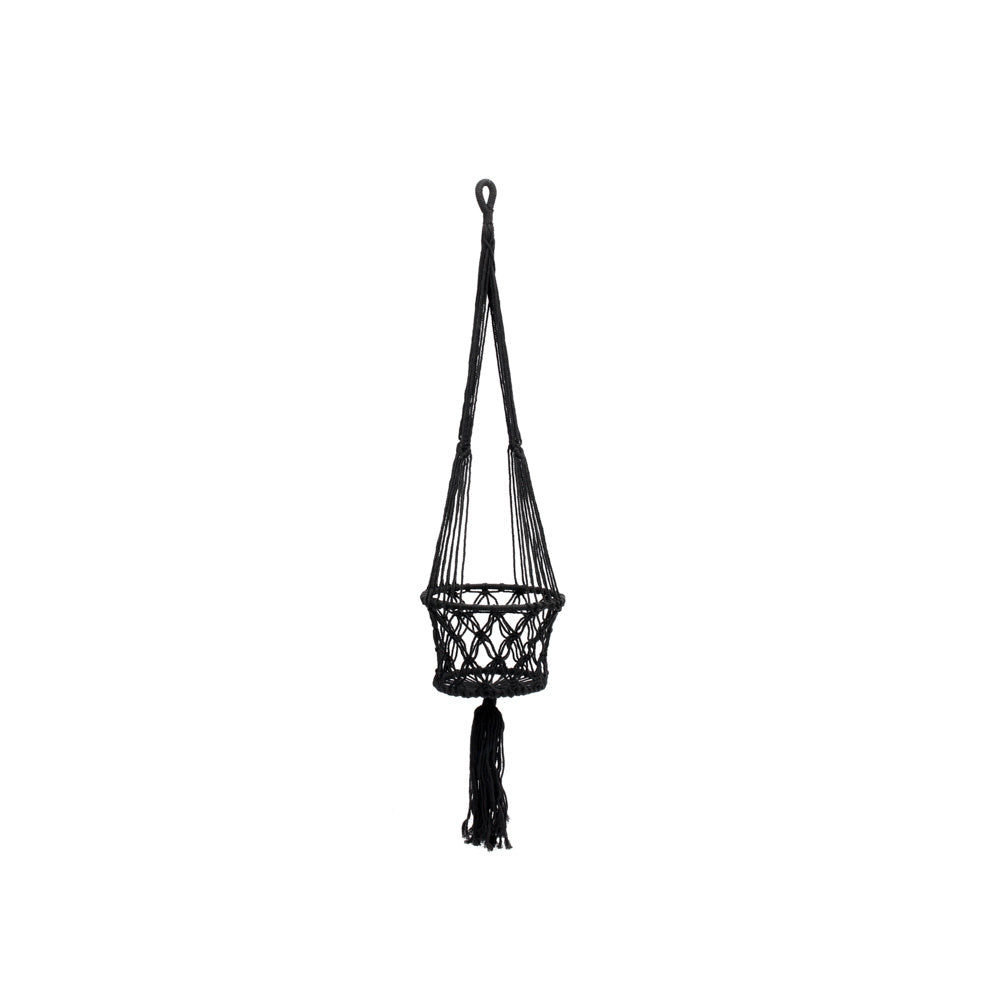 THE MACRAME Plant Holder small size black