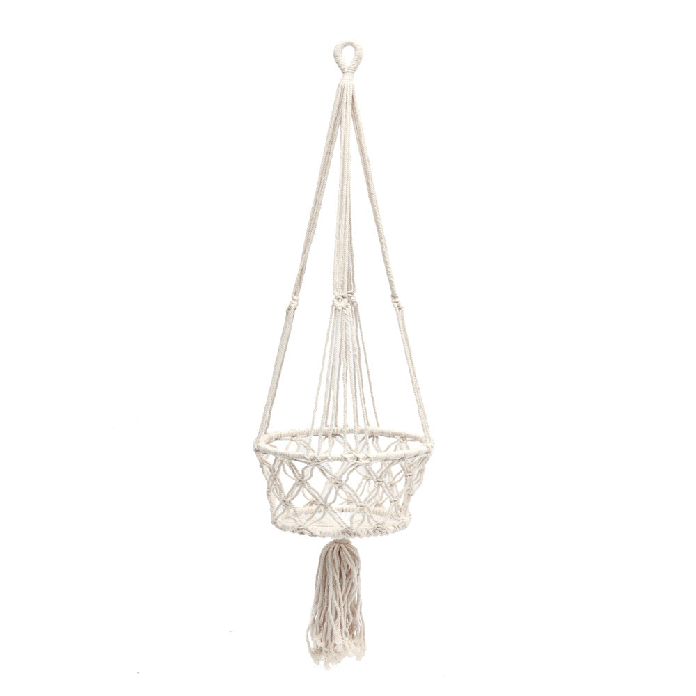 THE MACRAME Plant Holder white, large size