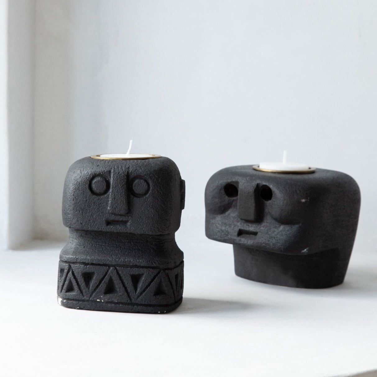 THE SUMBA STONE Candle Holder Set of two