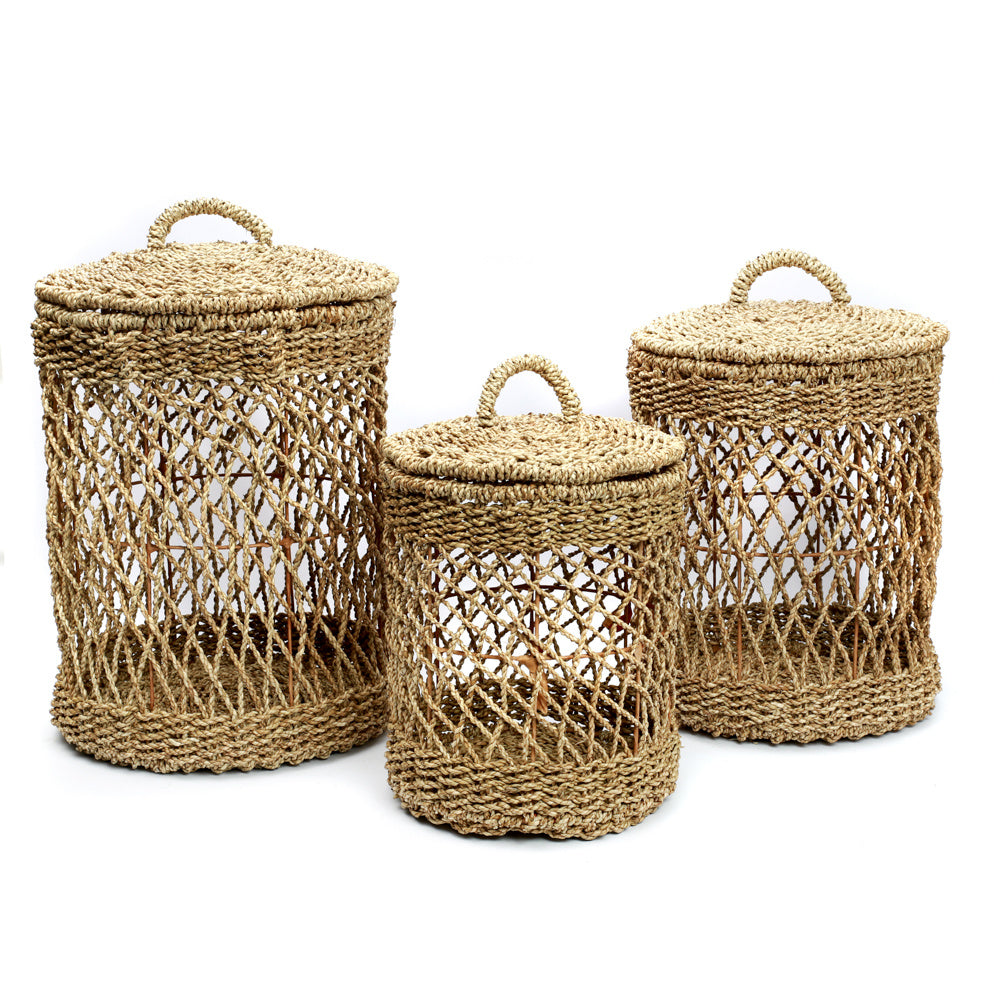 THE LAUNDRY Baskets Natural Fiber  white background