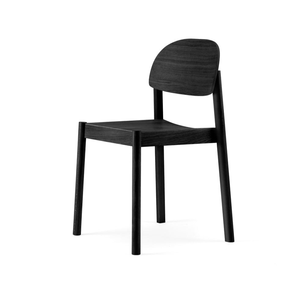 CITIZEN Dining Chair-black oak-round backrest-side view