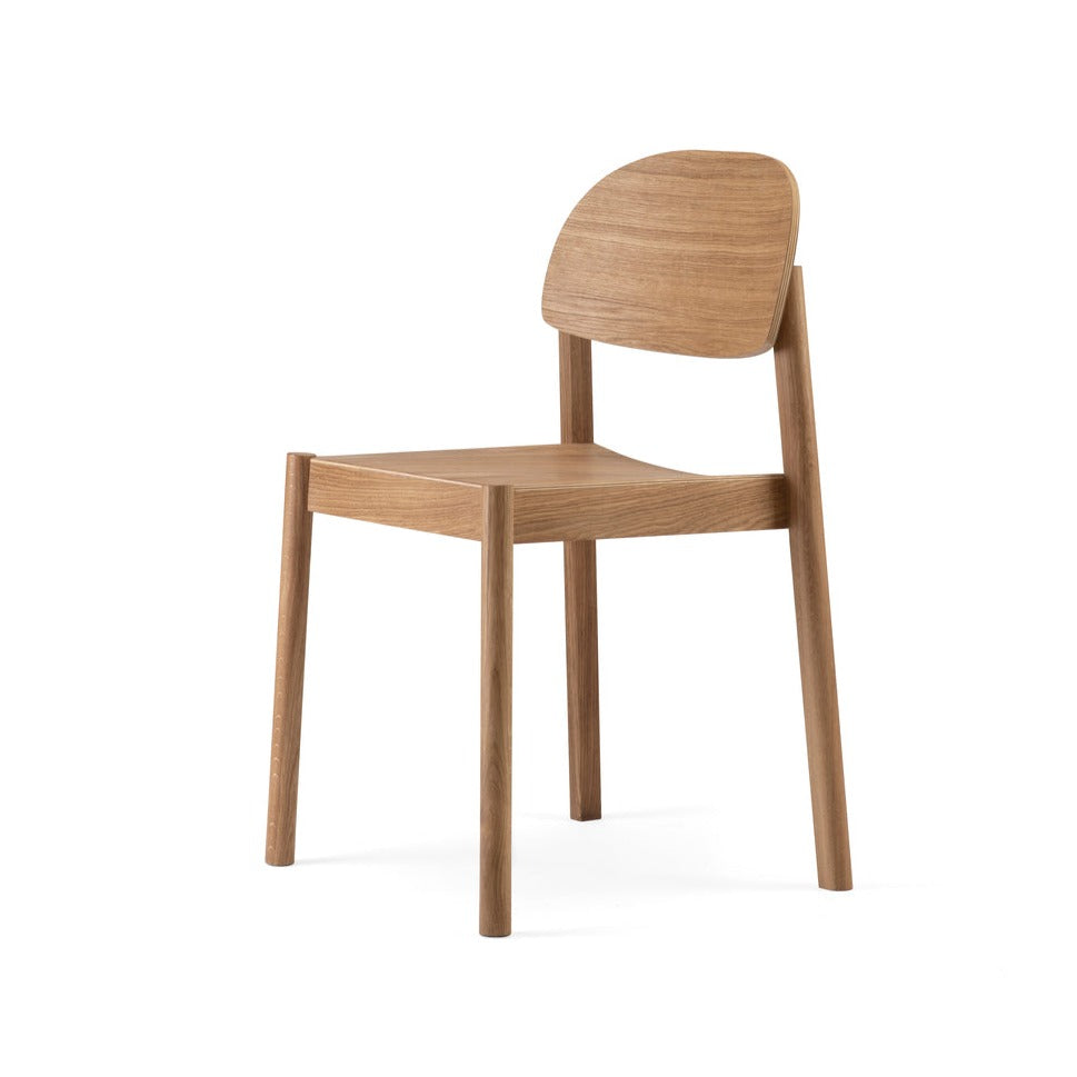CITIZEN Dining Chair-natural oak-round backrest-side view