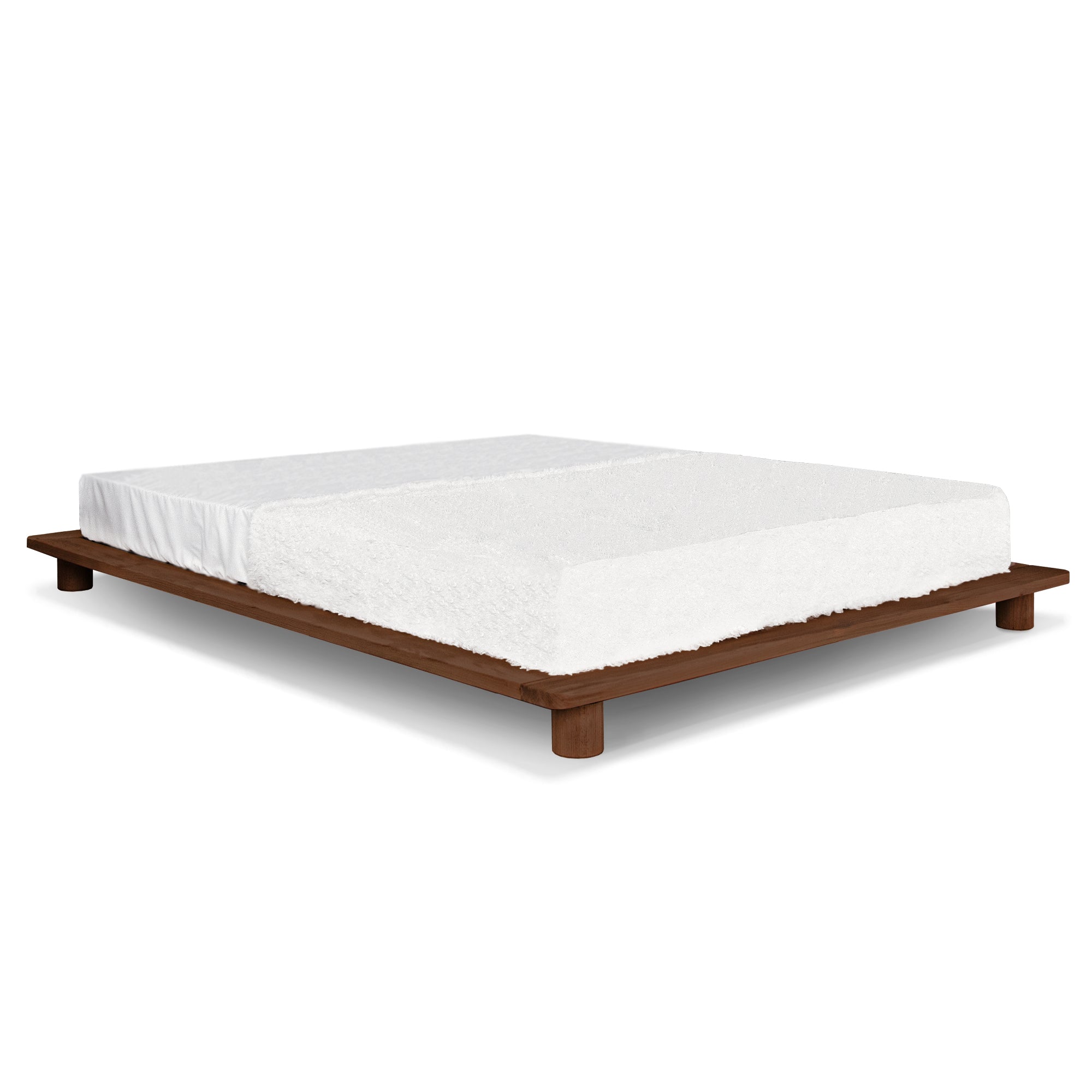 CONE Double Bed, Beech Wood -walnut frame