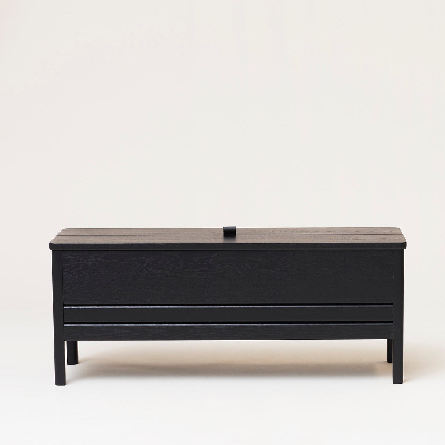 A LINE Storage Bench black stained oak, 111 cm length