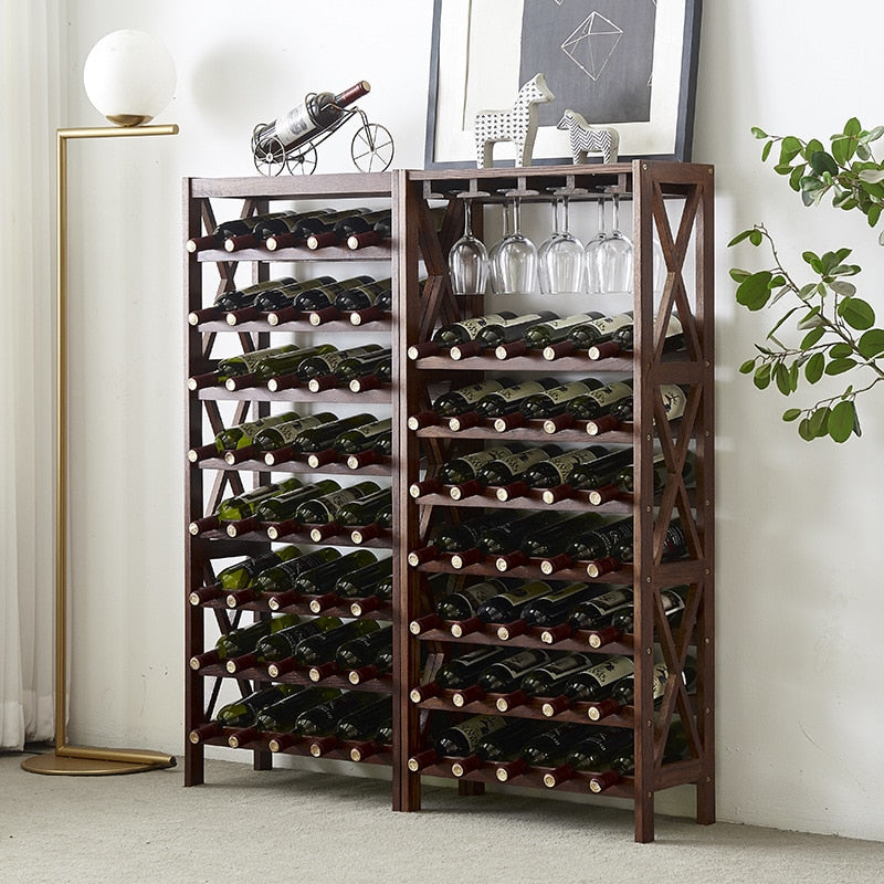 MODERN Wooden Wine Rack Cabinet-small and large-black oak-interior view