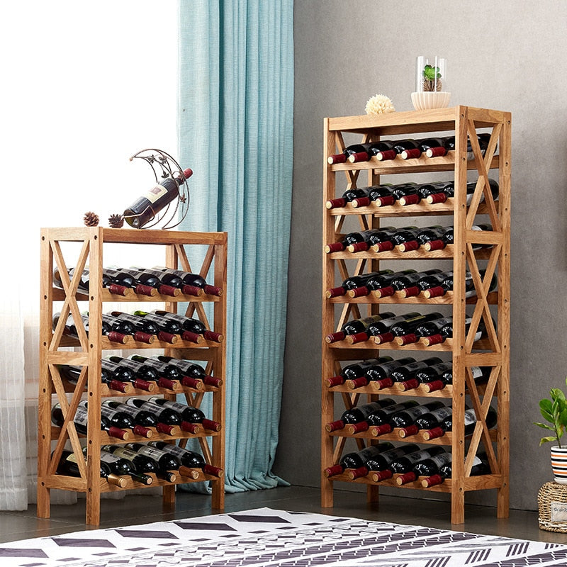 MODERN Wooden Wine Rack Cabinet-small and big-natural oak