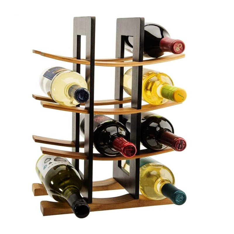 Wooden Bamboo Stand For Wine front view