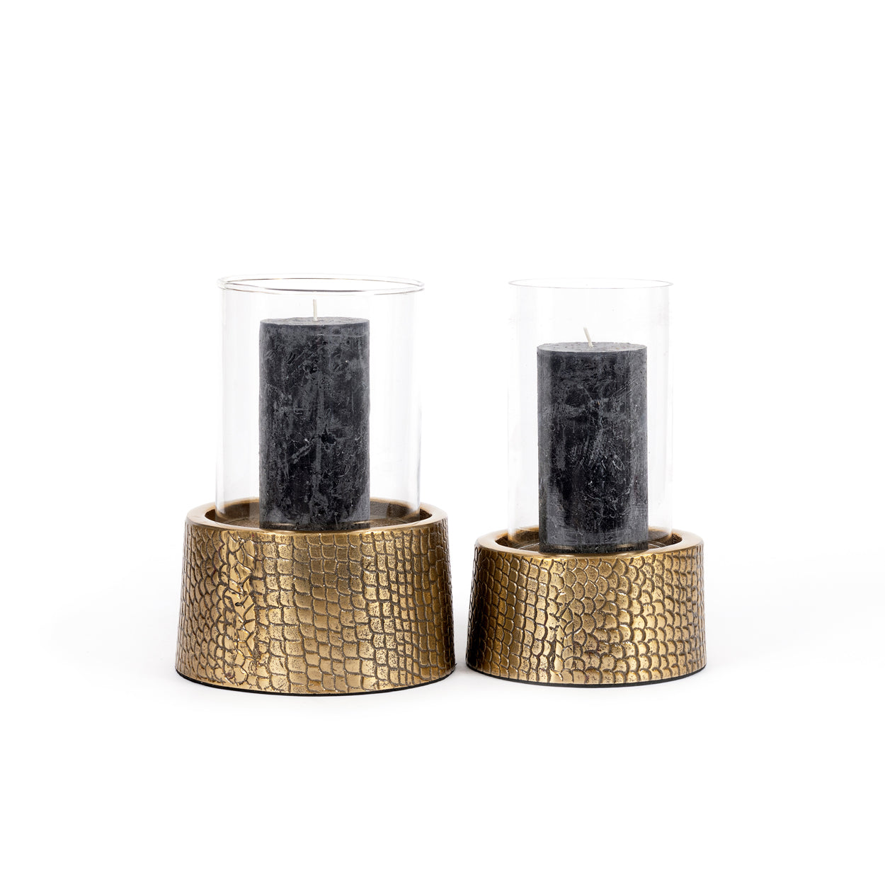 THE CROCO Candle Holder with Glass two pieces