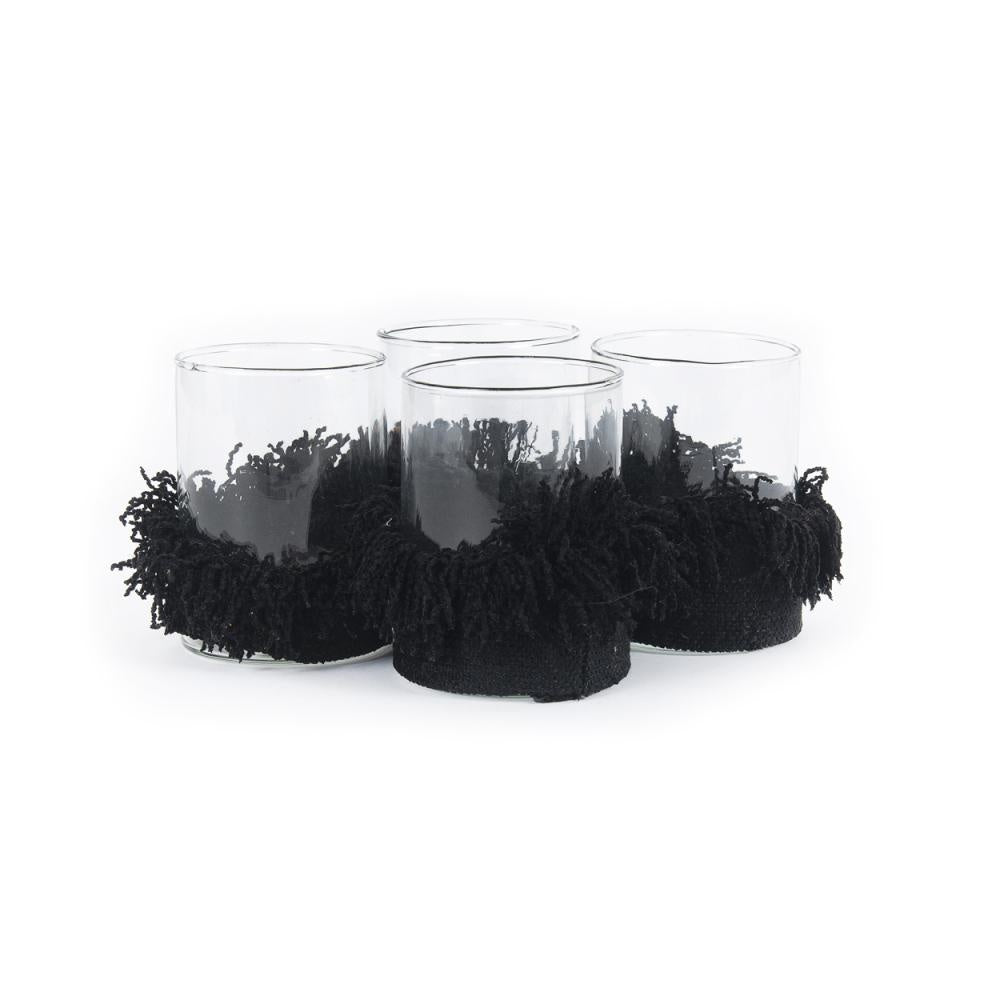 THE OH MY GEE Candle Holder Set of 4 black medium set