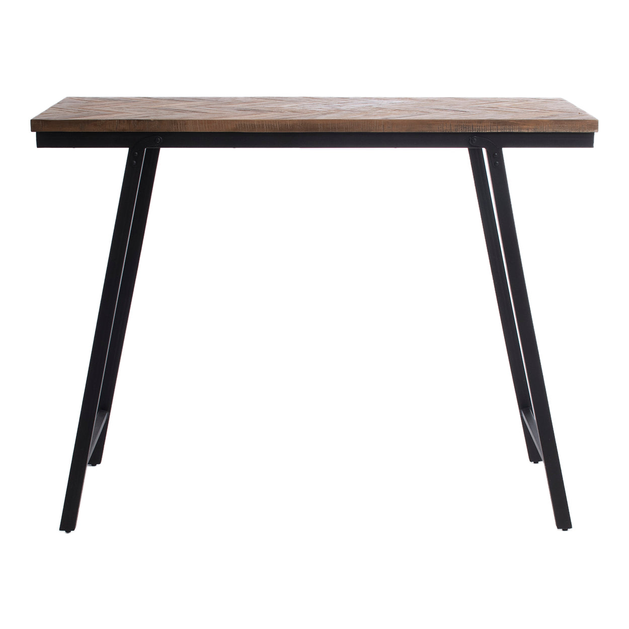 THE HERRINGBONE High Table - Natural - 140 cm front view