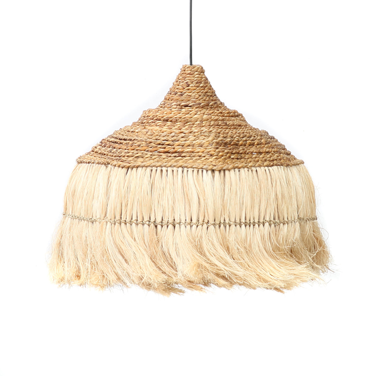 THE ABACA HOOLA Pendant Natural front view
