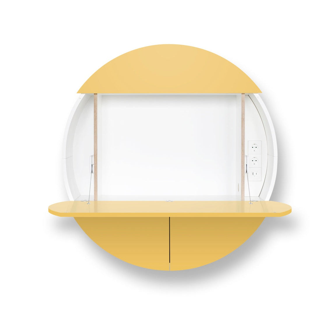 PILL Multifunctional Extra Cabinet-yellow and white-partial opened view