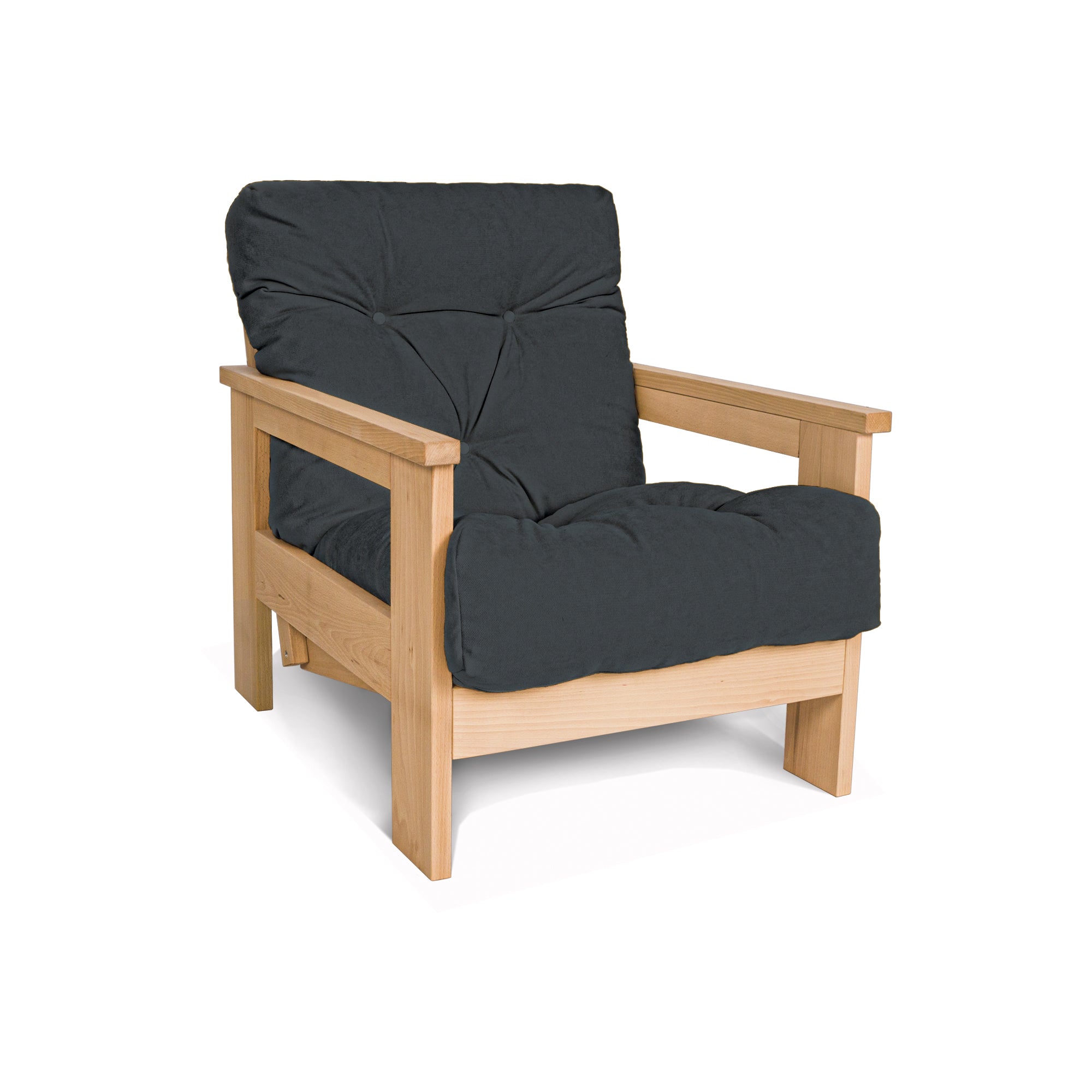 MEXICO Armchair, Beech Wood Frame, Natural Colour-graphite fabric