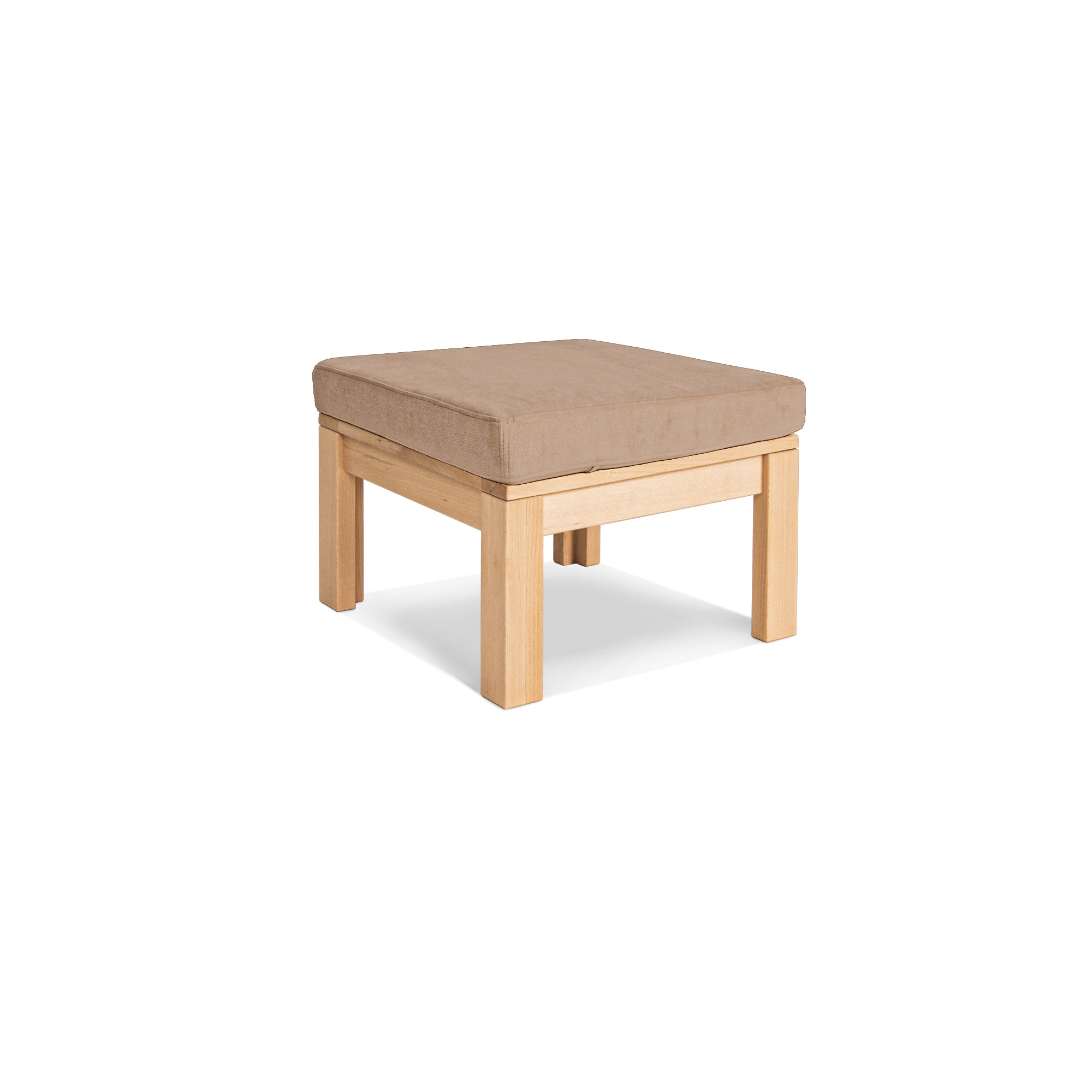 MEXICO Table Pouffe- Beech Wood beige fabric colour