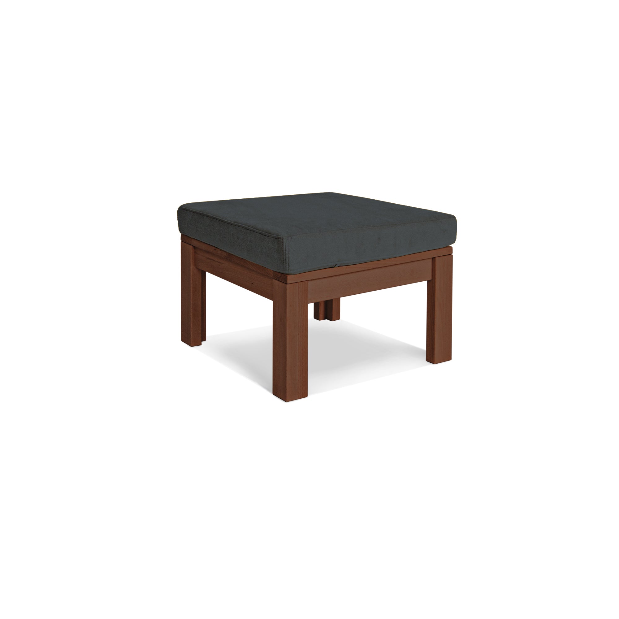 MEXICO Table Pouffe- Beech Wood walnut frame-graphite fabric colour