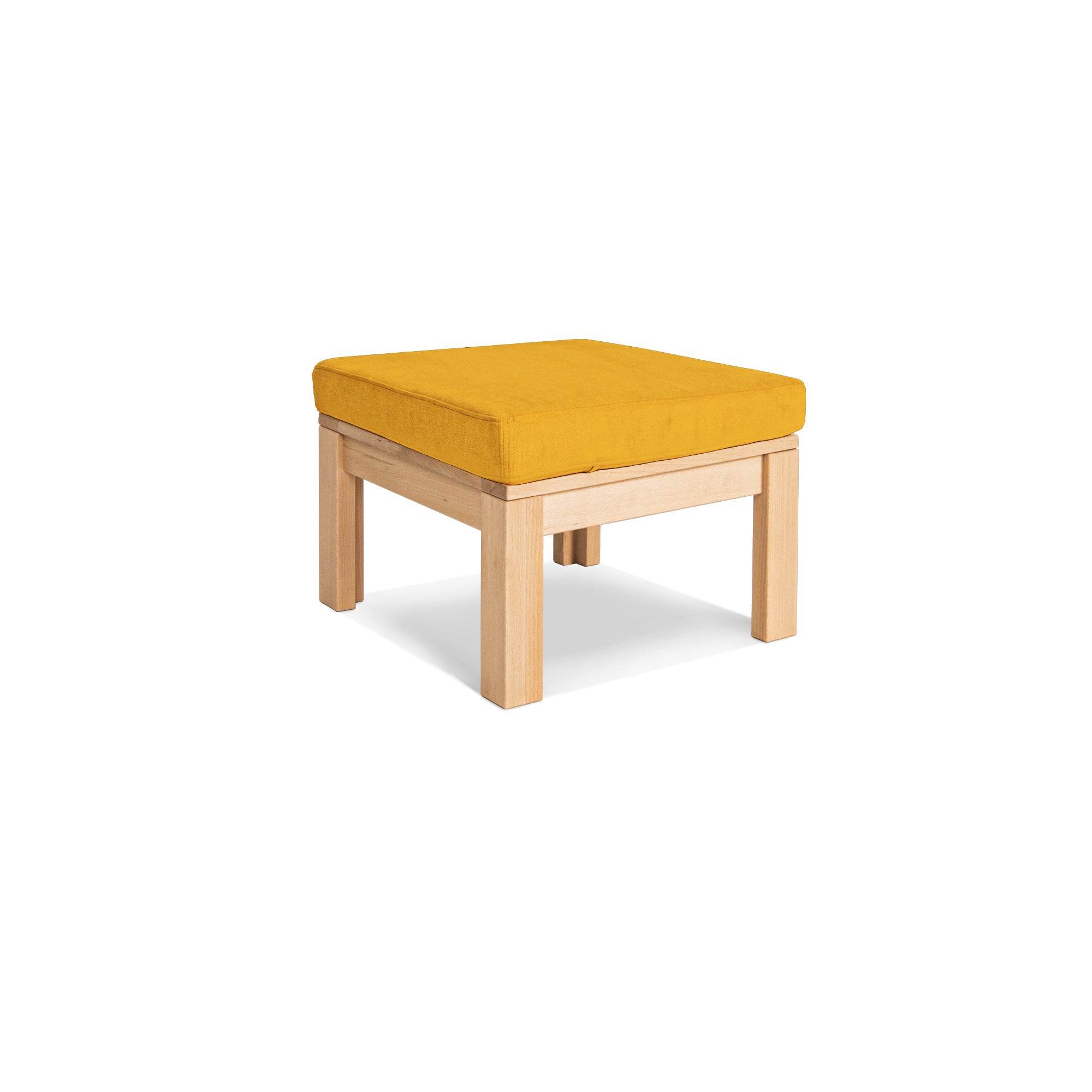 MEXICO Table Pouffe- Beech Wood yellow fabric colour