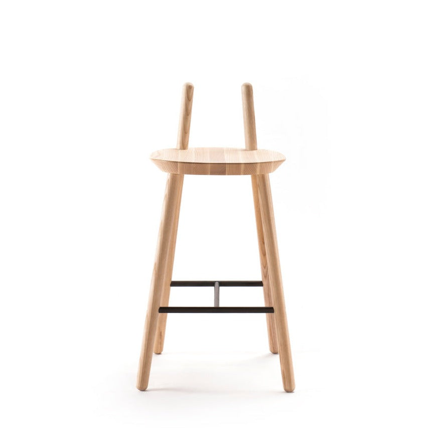 NAЇVE Semi Bar Stool-natural ash-front view