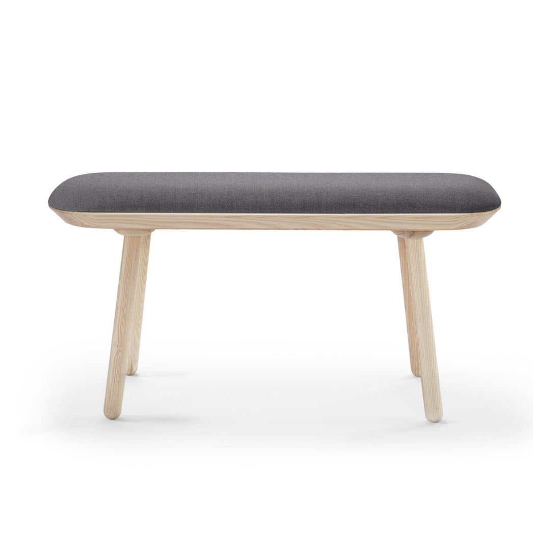 NAЇVE Bench-natural ash-grey upholstery-small size