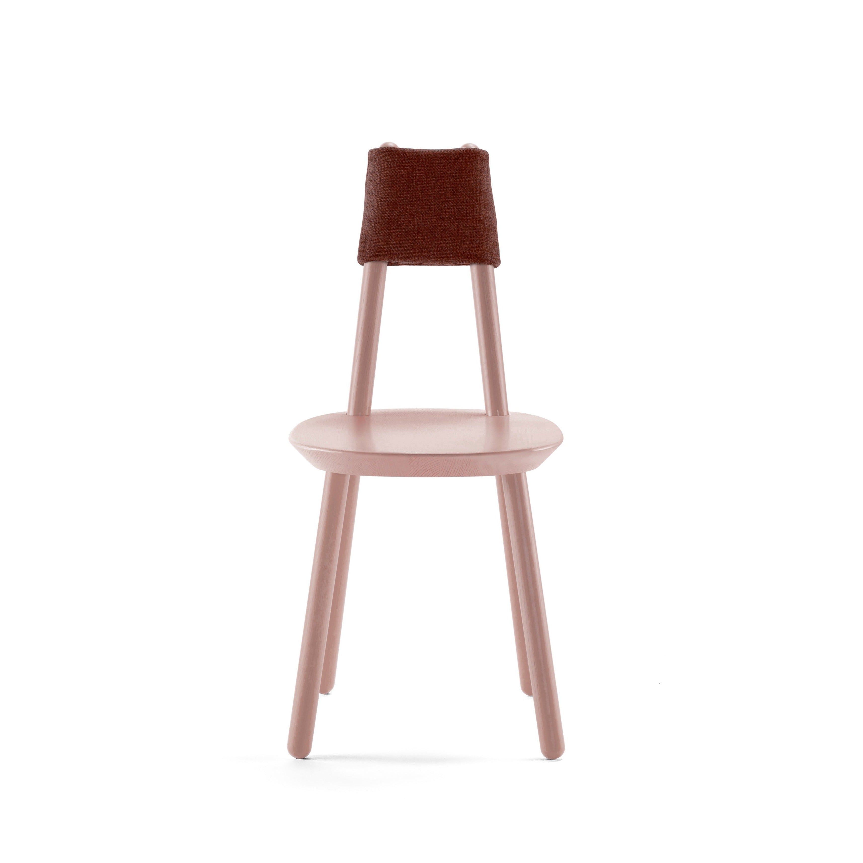 NAЇVE Chair solid ash-pink frame-red backrest-front view