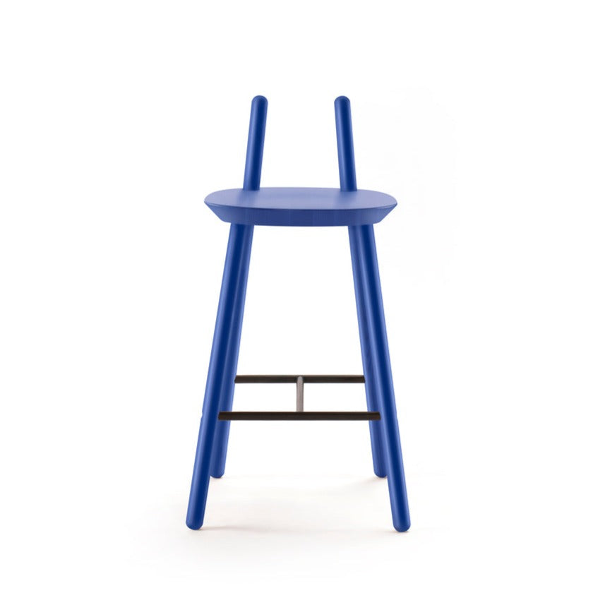 NAЇVE Semi Bar Stool-blue ash-front view