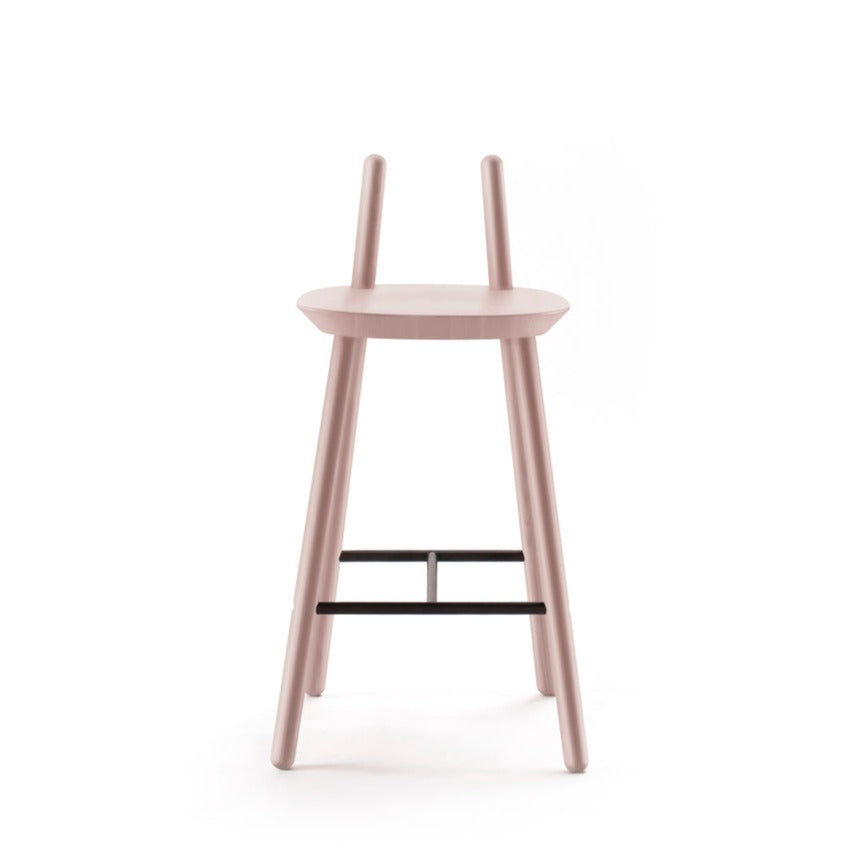 NAЇVE Semi Bar Stool-pink ash-front view