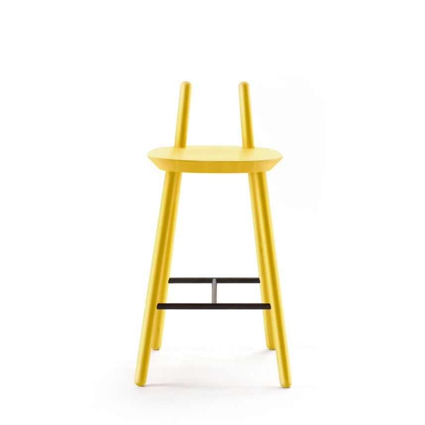 NAЇVE Semi Bar Stool-yellow ash-front view