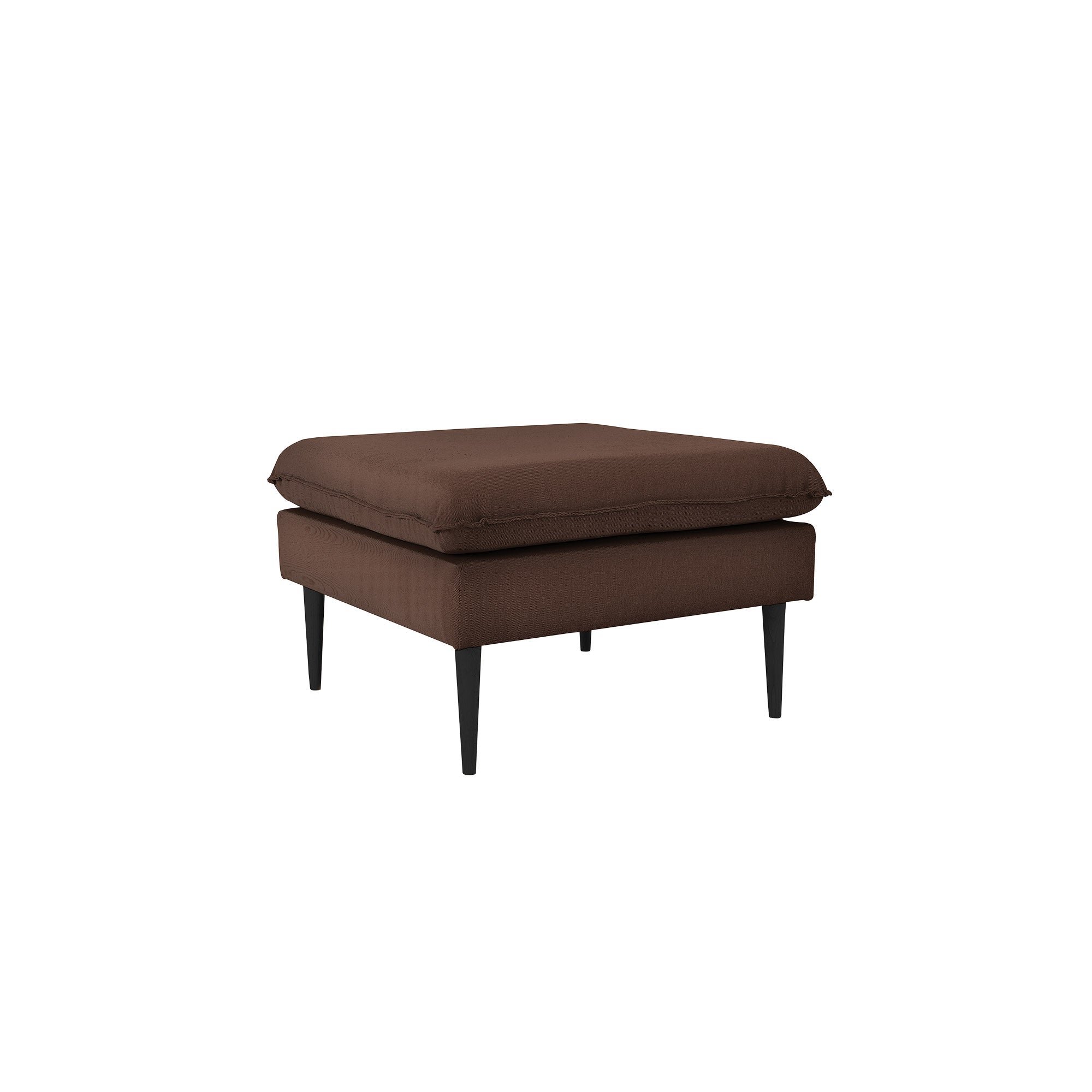 POSH Black Pouffe upholstery colour brown, front view