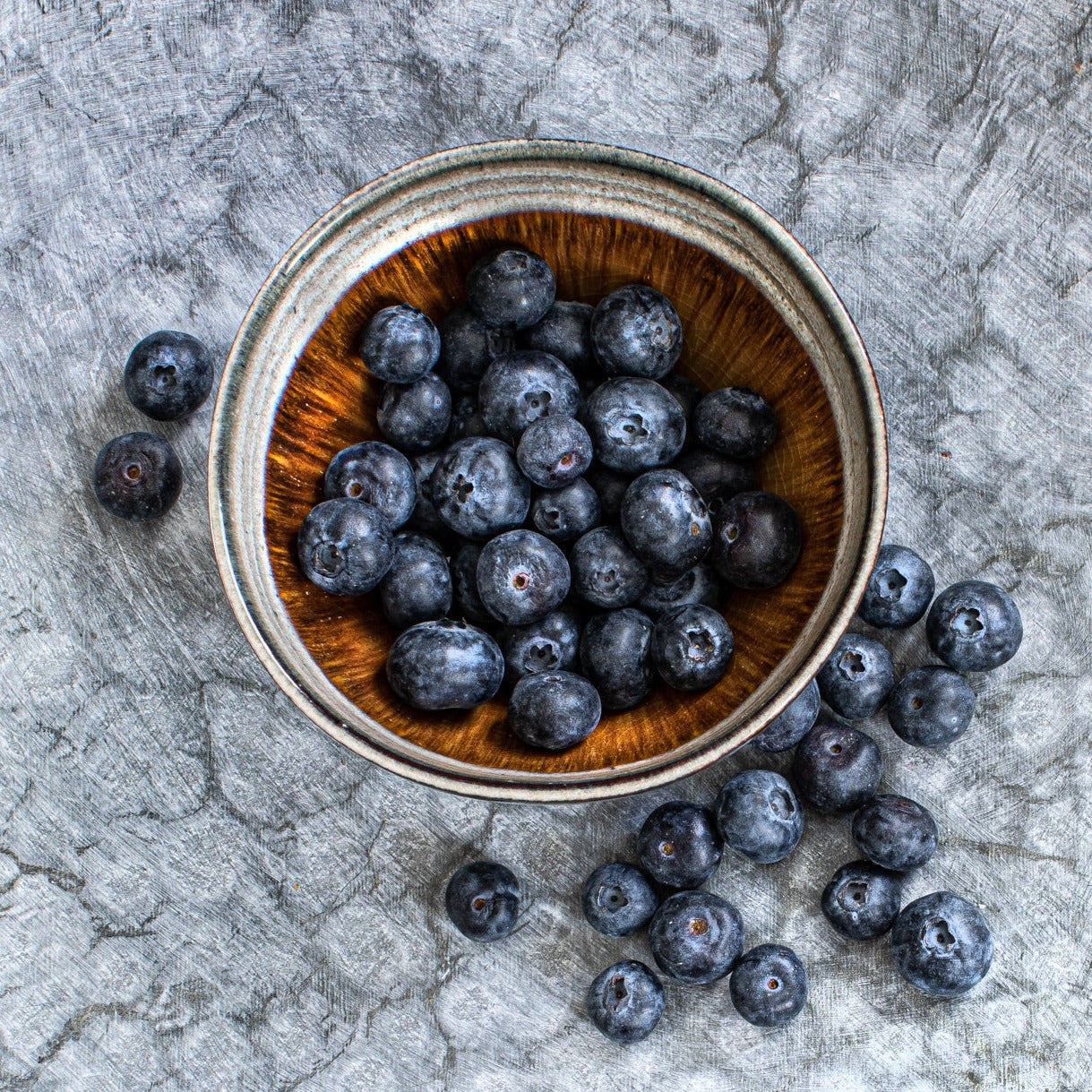 THE COMPORTA Sauce Bowl Set of 6 top view with blueberry