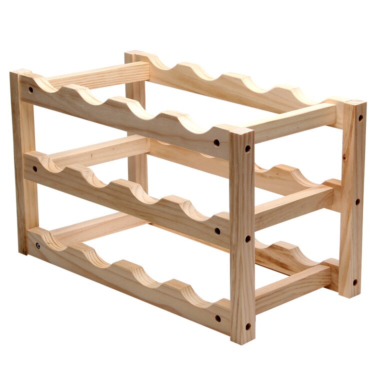 WOOD Household Wine Rack-3 layers-natural colour