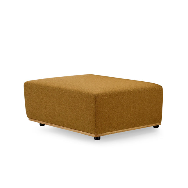 SALER Pouffe-mustard fabric-side view