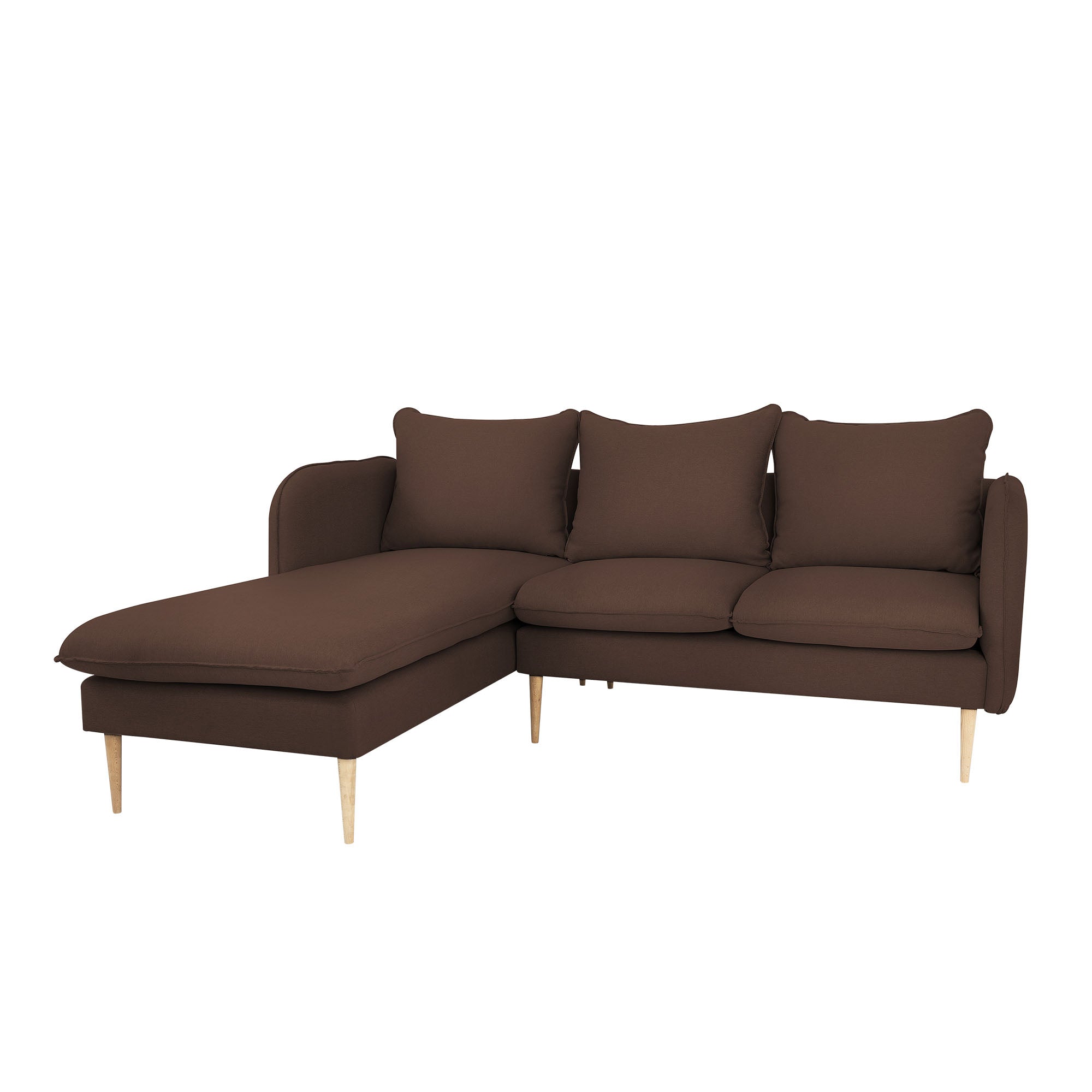 POSH WOOD Corner Sofa Left upholstery colour brown
