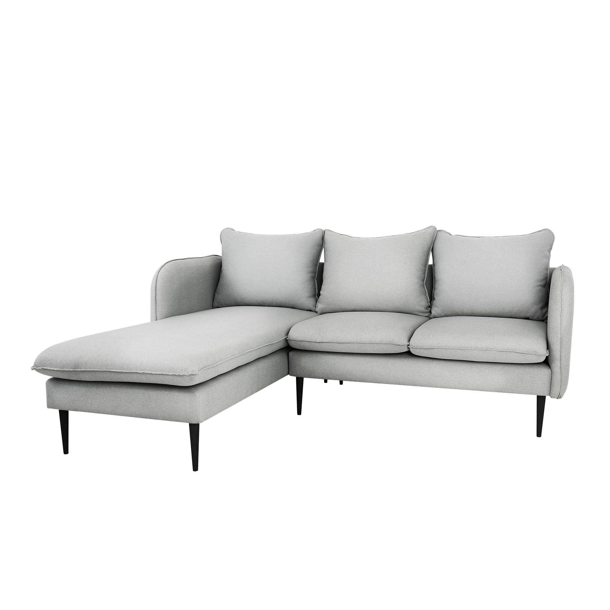 POSH BLACK Corner Sofa Left-platinum grey