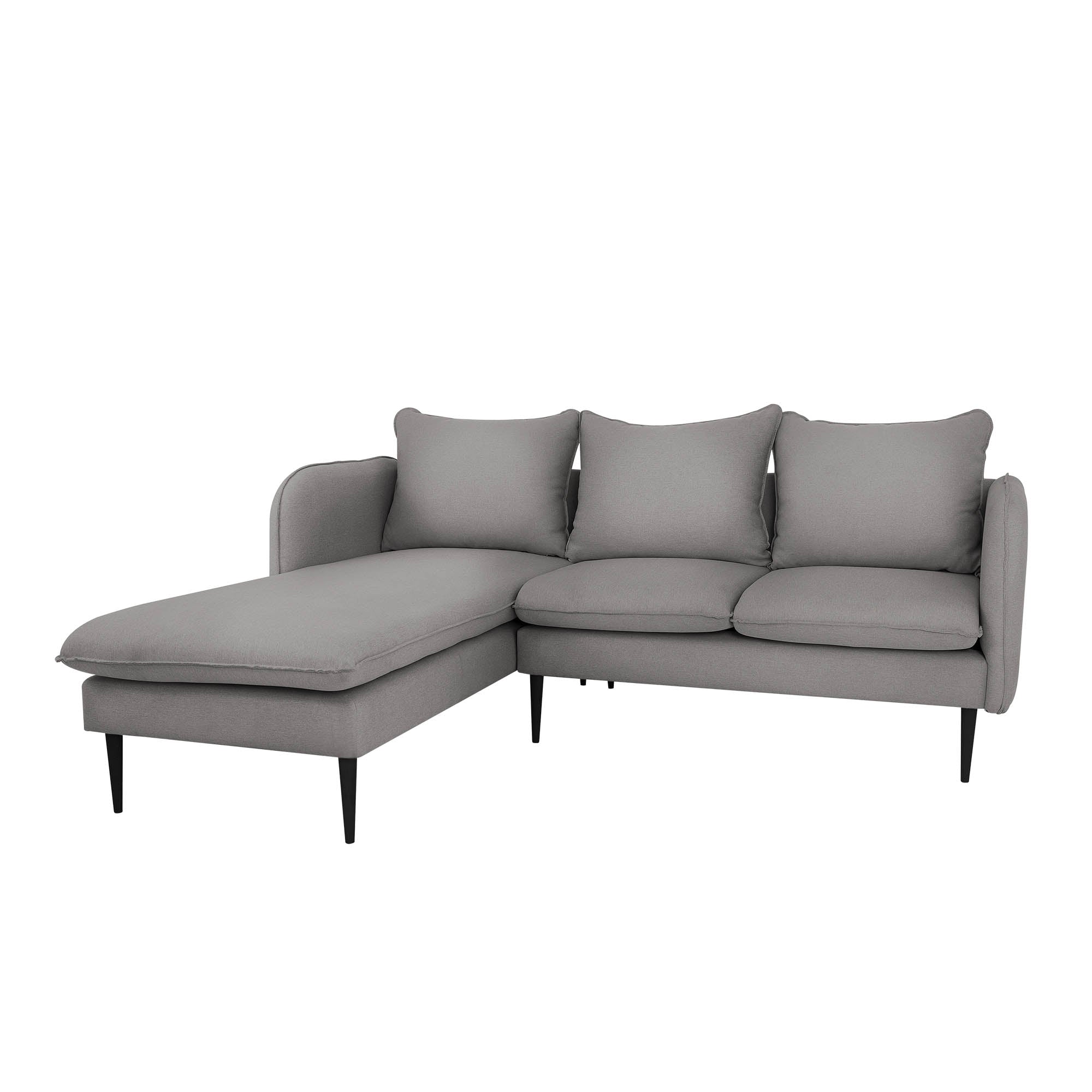 POSH BLACK Corner Sofa Left-steel grey