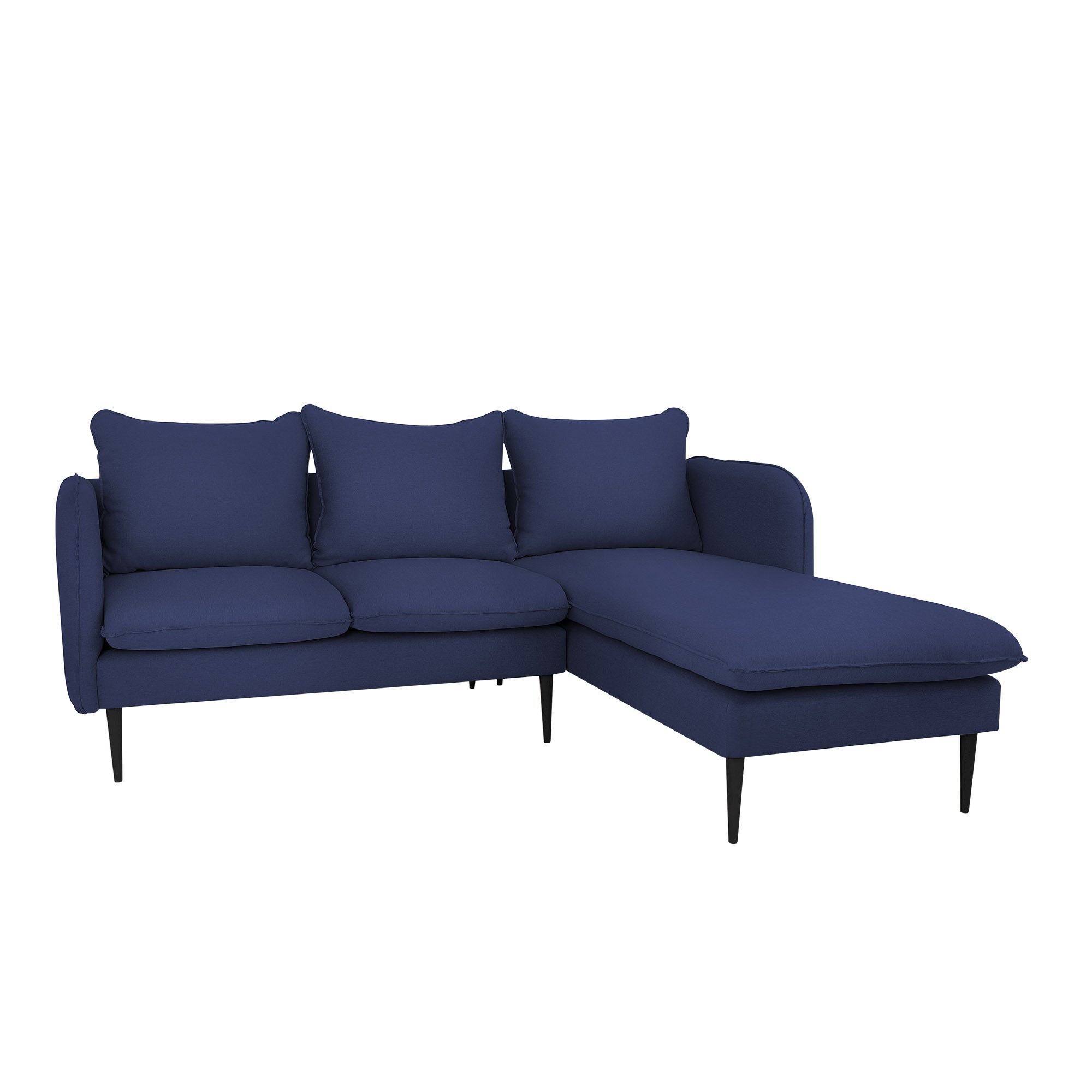 POSH BLACK Corner Sofa Right upholstery colour blue