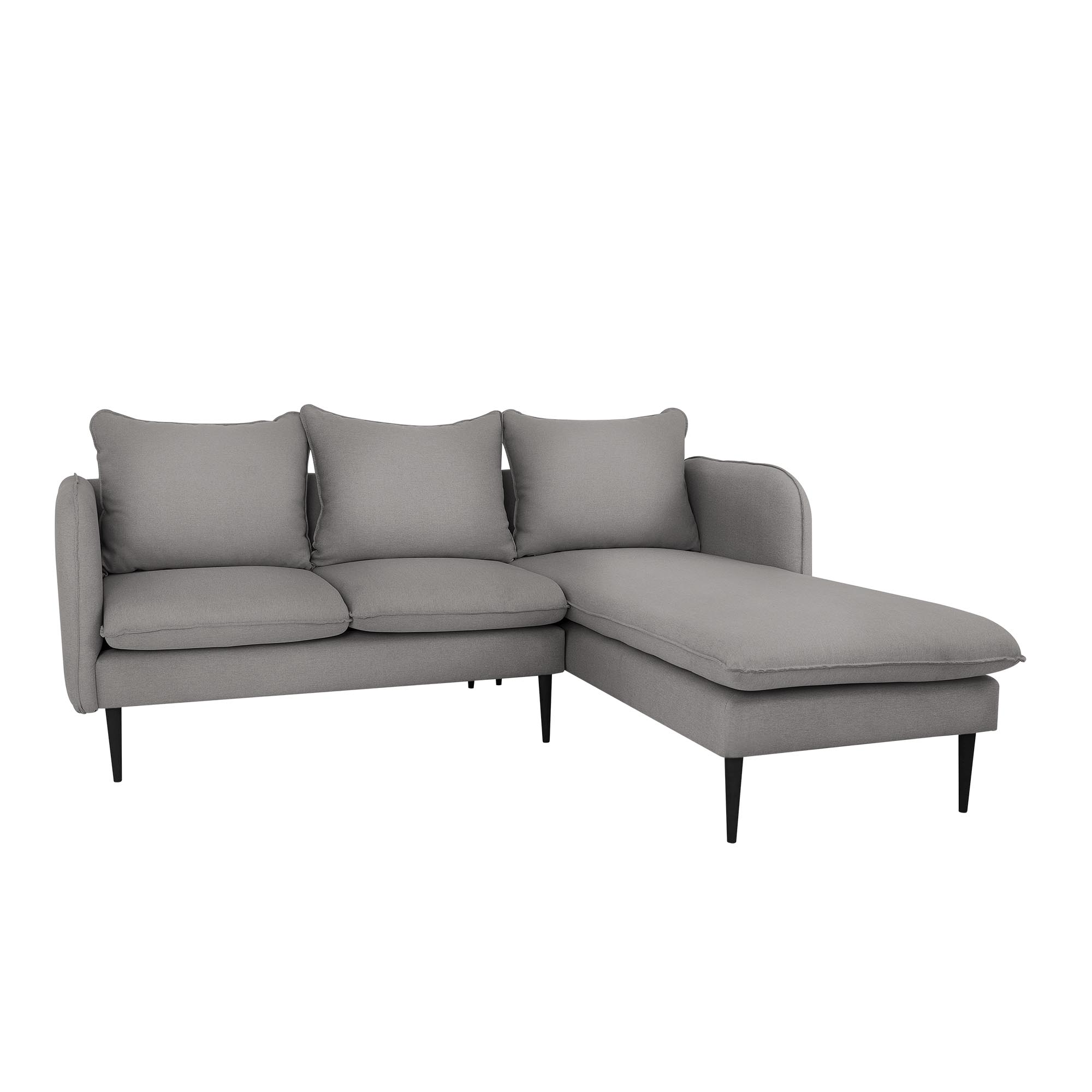 POSH BLACK Corner Sofa Right upholstery colour steel grey