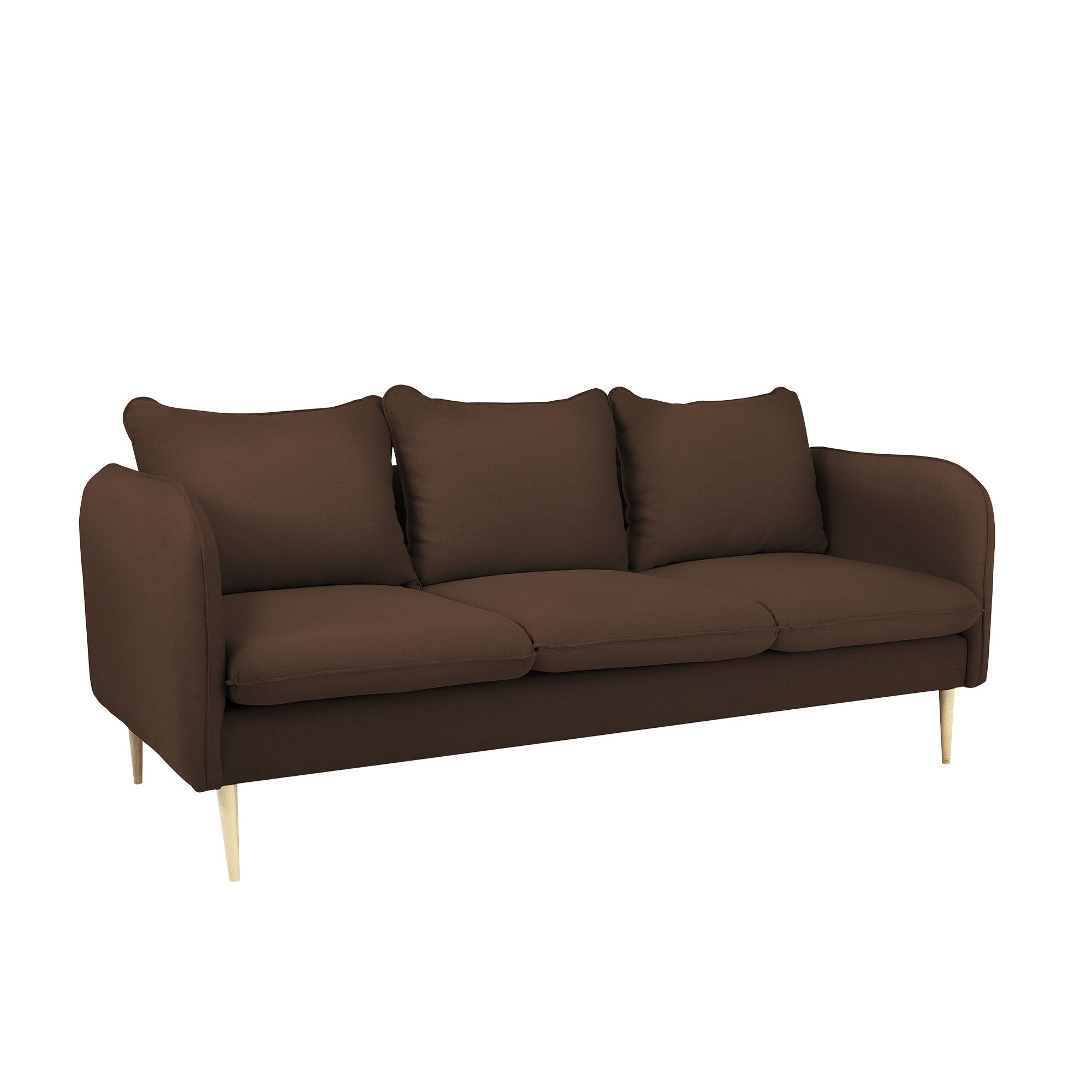 POSH WOOD Sofa 3 Seaters upholstery colour brown white background