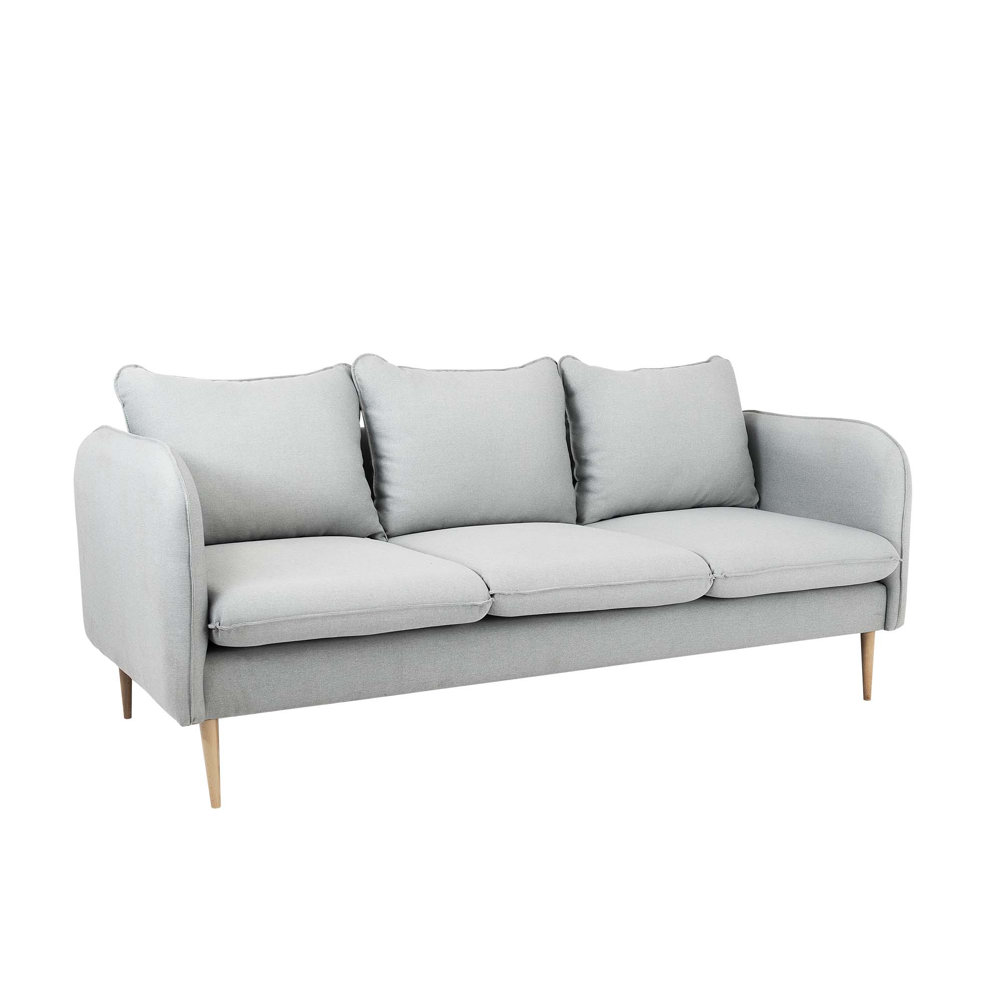 POSH WOOD Sofa 3 Seaters upholstery colour platinum grey