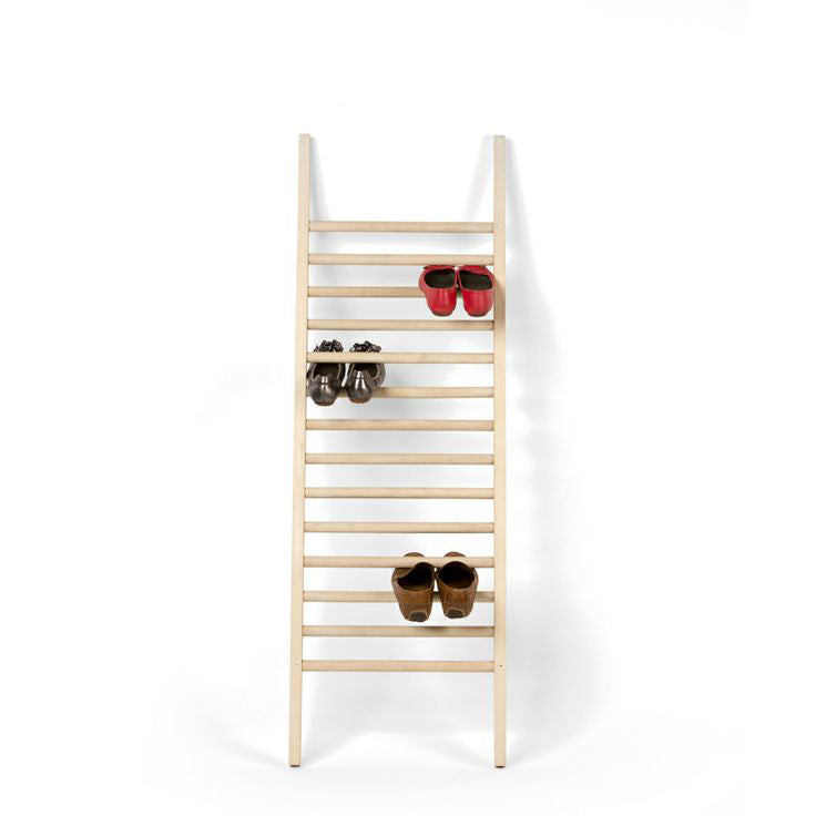 STEP UP Shoe Rack natural birch-with shoes
